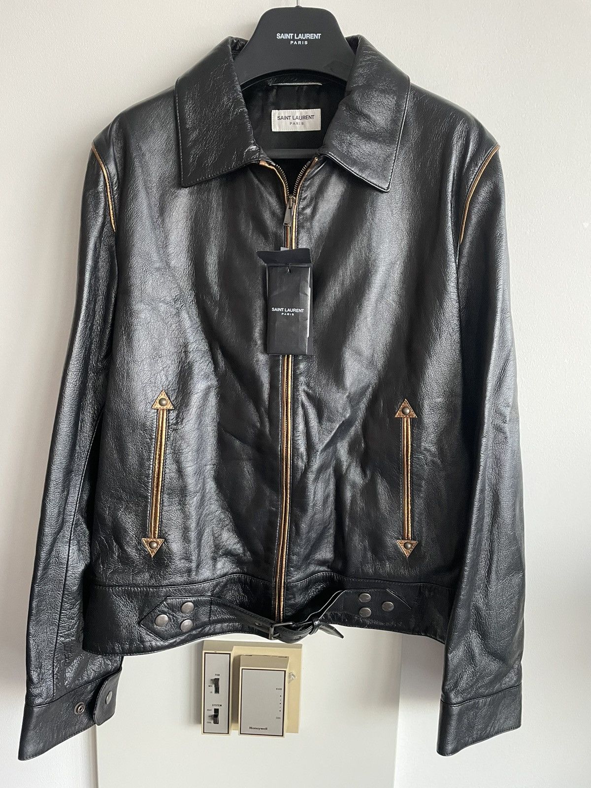 Saint Laurent Paris $5k Value Brand New Super Runway Lambskin Leather Jacket Size US L / EU 52-54 / 3 - 24 Thumbnail