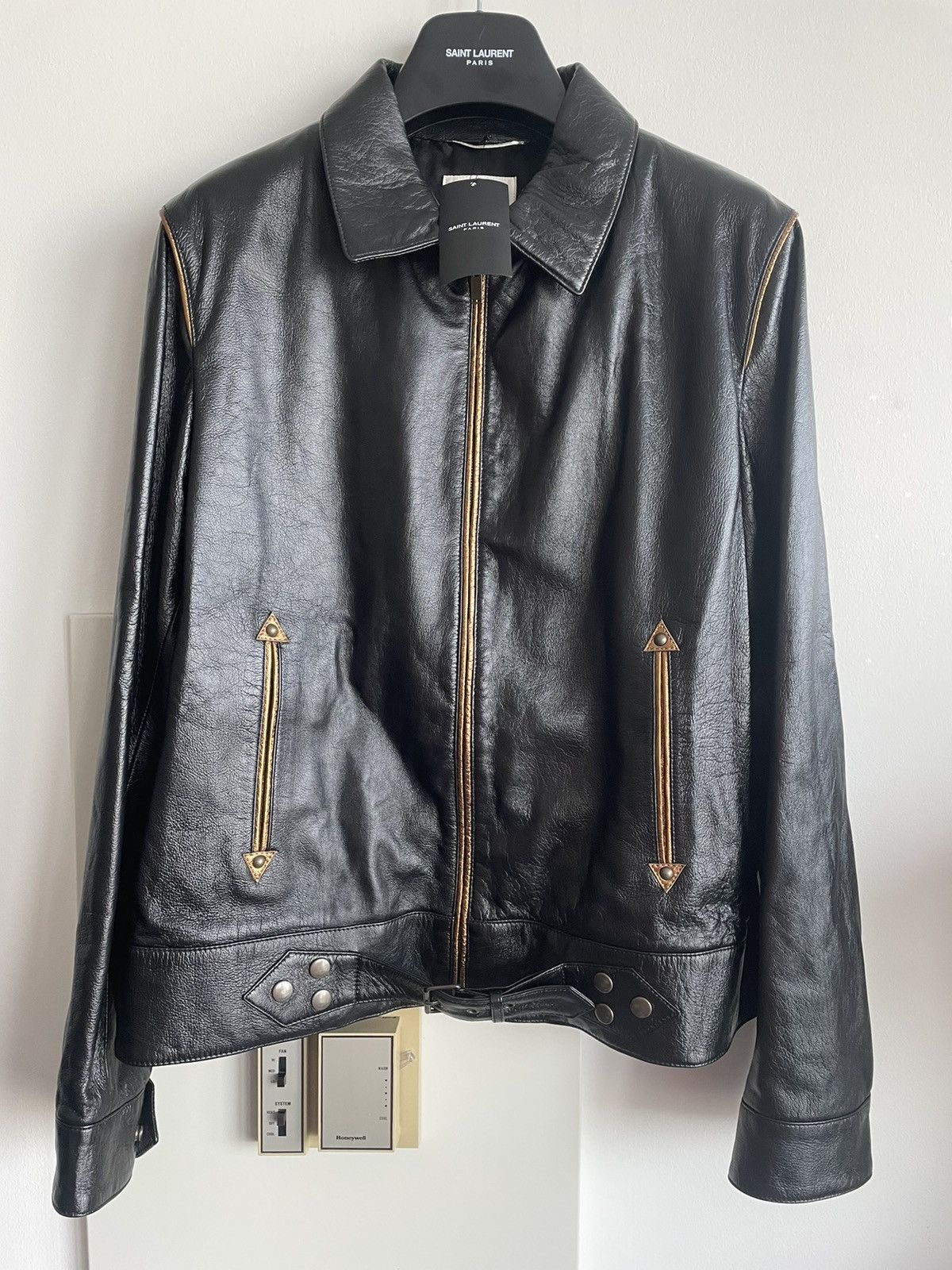 Saint Laurent Paris $5k Value Brand New Super Runway Lambskin Leather Jacket Size US L / EU 52-54 / 3 - 12 Thumbnail