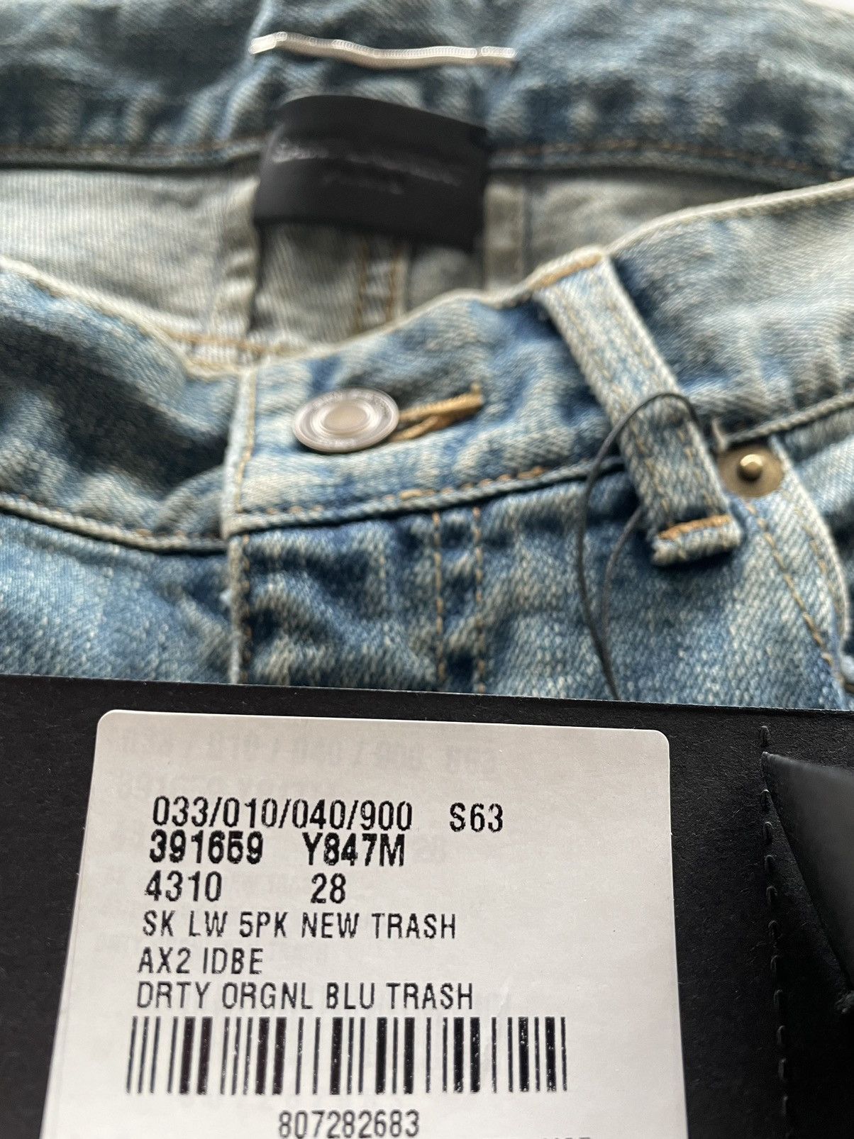 Hedi Slimane × Saint Laurent Paris × Yves Saint Laurent Limited Super RARE Brand NEW HEDI Runway Trash Crash Denim Size 28 - 21 Thumbnail