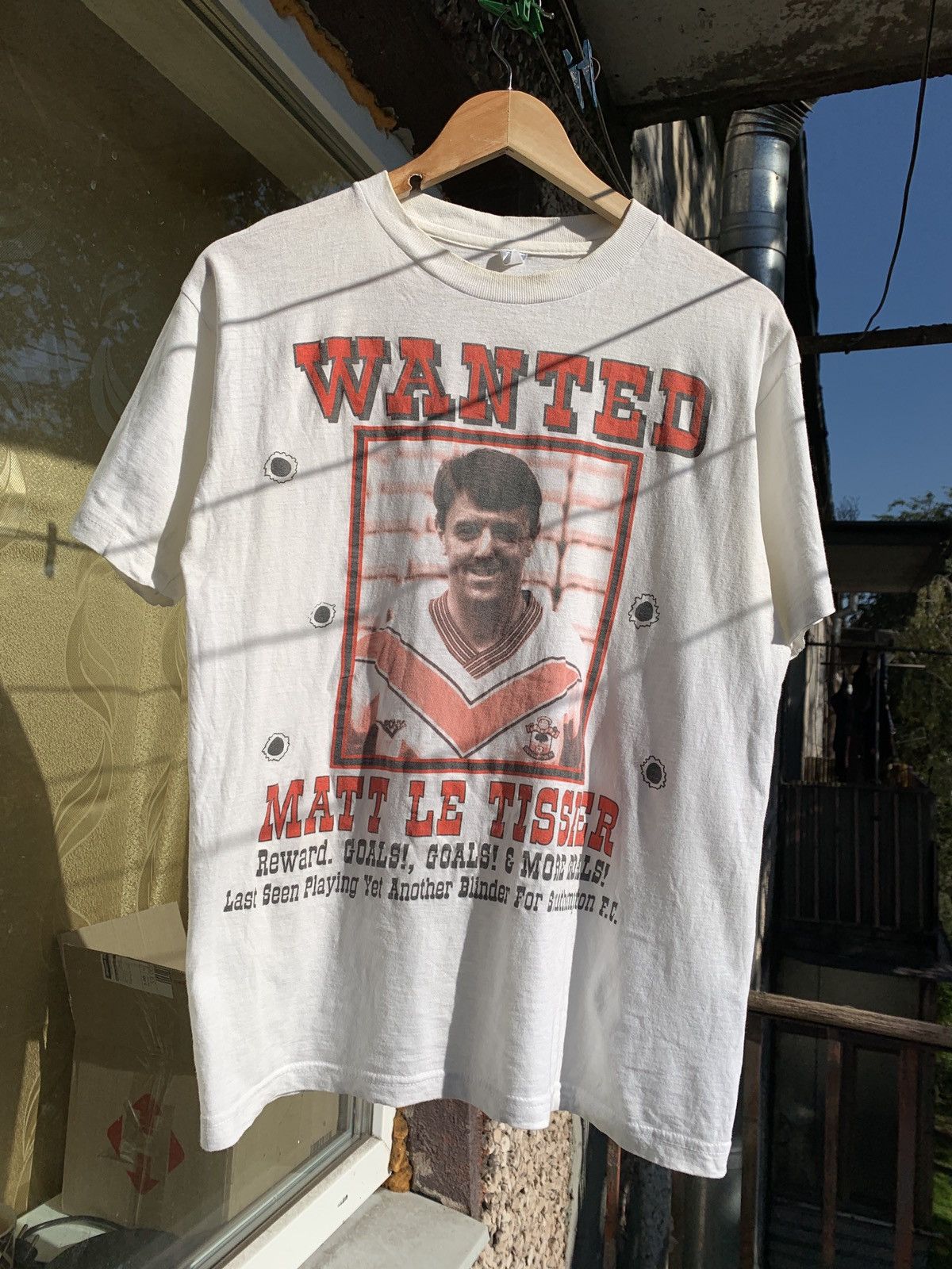 Vintage 80s Vintage Matt Le Tissier Wanted T-Shirt Size US M / EU 48-50 / 2 - 1 Thumbnail