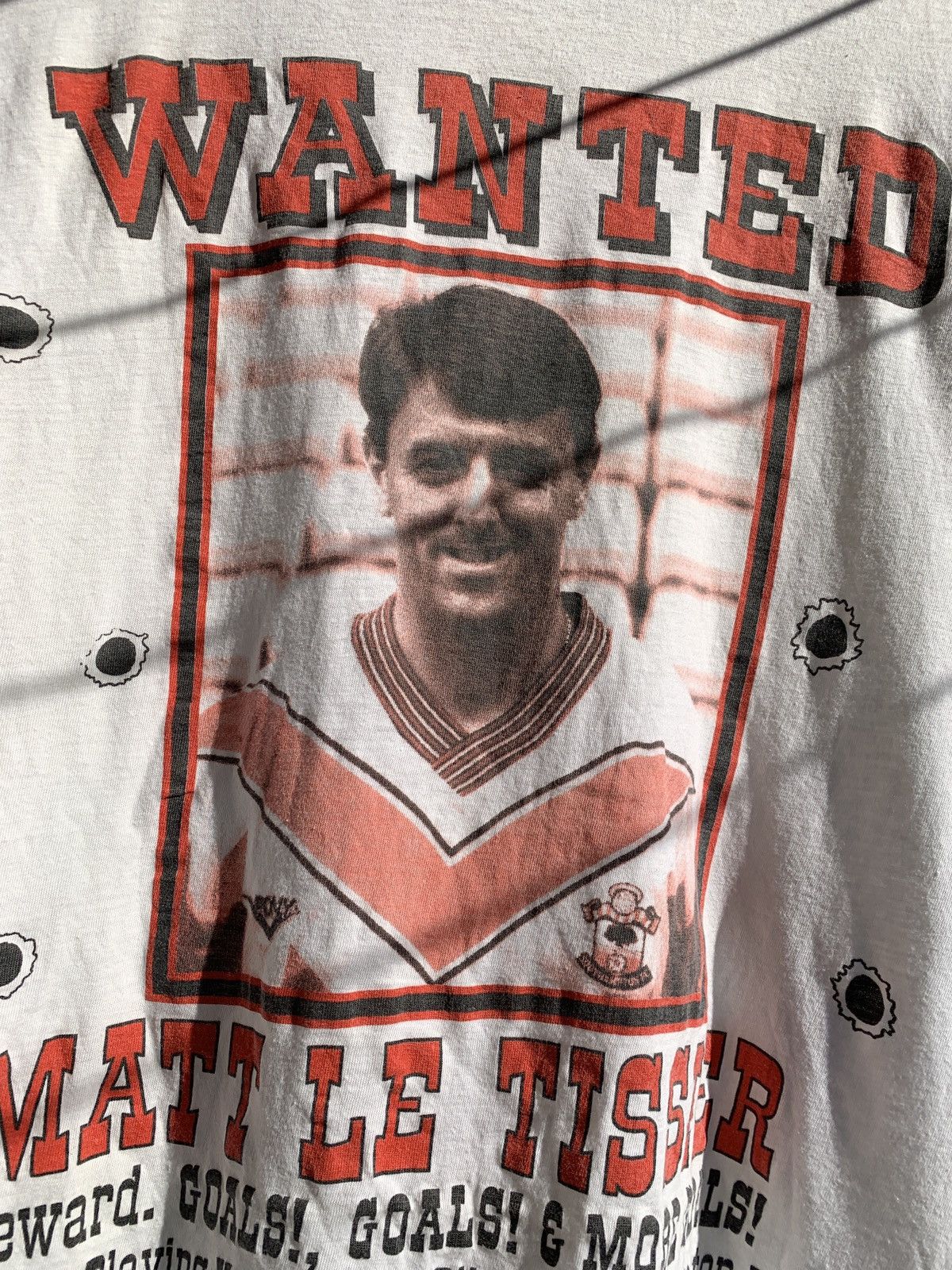 Vintage 80s Vintage Matt Le Tissier Wanted T-Shirt Size US M / EU 48-50 / 2 - 5 Thumbnail