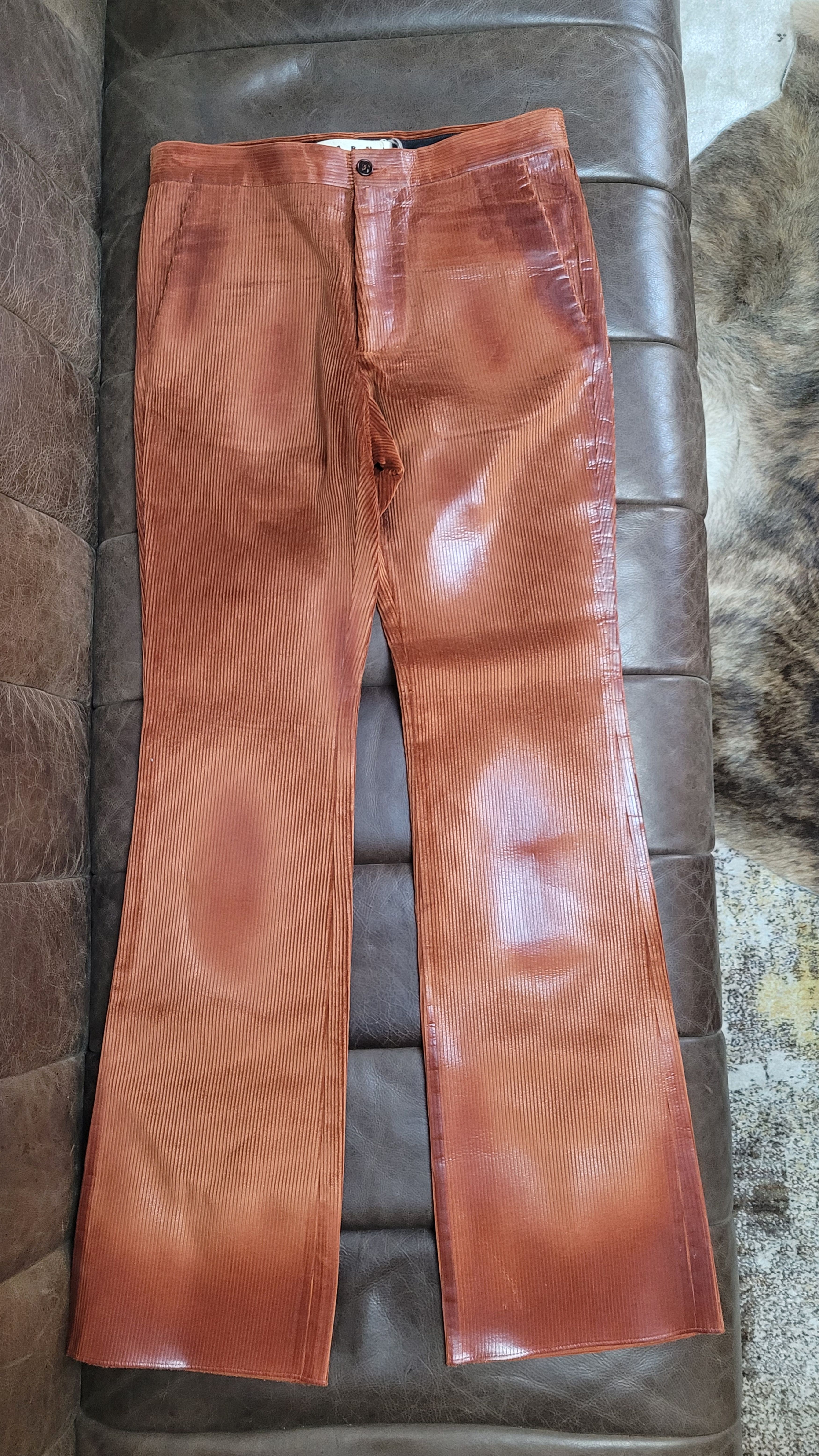 Marni Flared Waxed Runway Pants Size US 30 / EU 46 - 2 Thumbnail