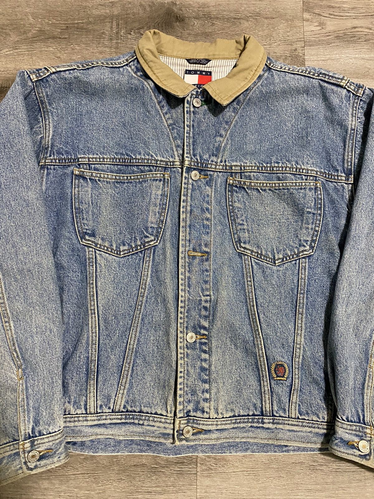 Tommy Hilfiger × Vintage Vintage 1990s Tommy Hilfiger Denim Crest Jacket Size US XL / EU 56 / 4 - 3 Thumbnail