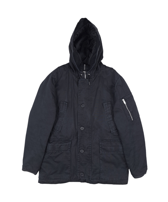 Sandro Very Rare Sandro Washed Black Heavy Warm Winter Jacket | Grailed