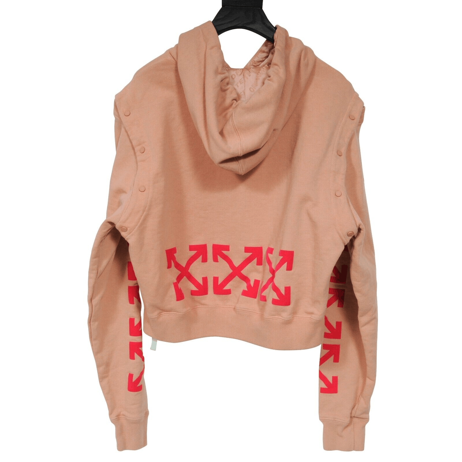 Off-White Cropped Logo Hoodie Sweatshirt Pink Detachable Sleeve Size S / US 4 / IT 40 - 2 Thumbnail