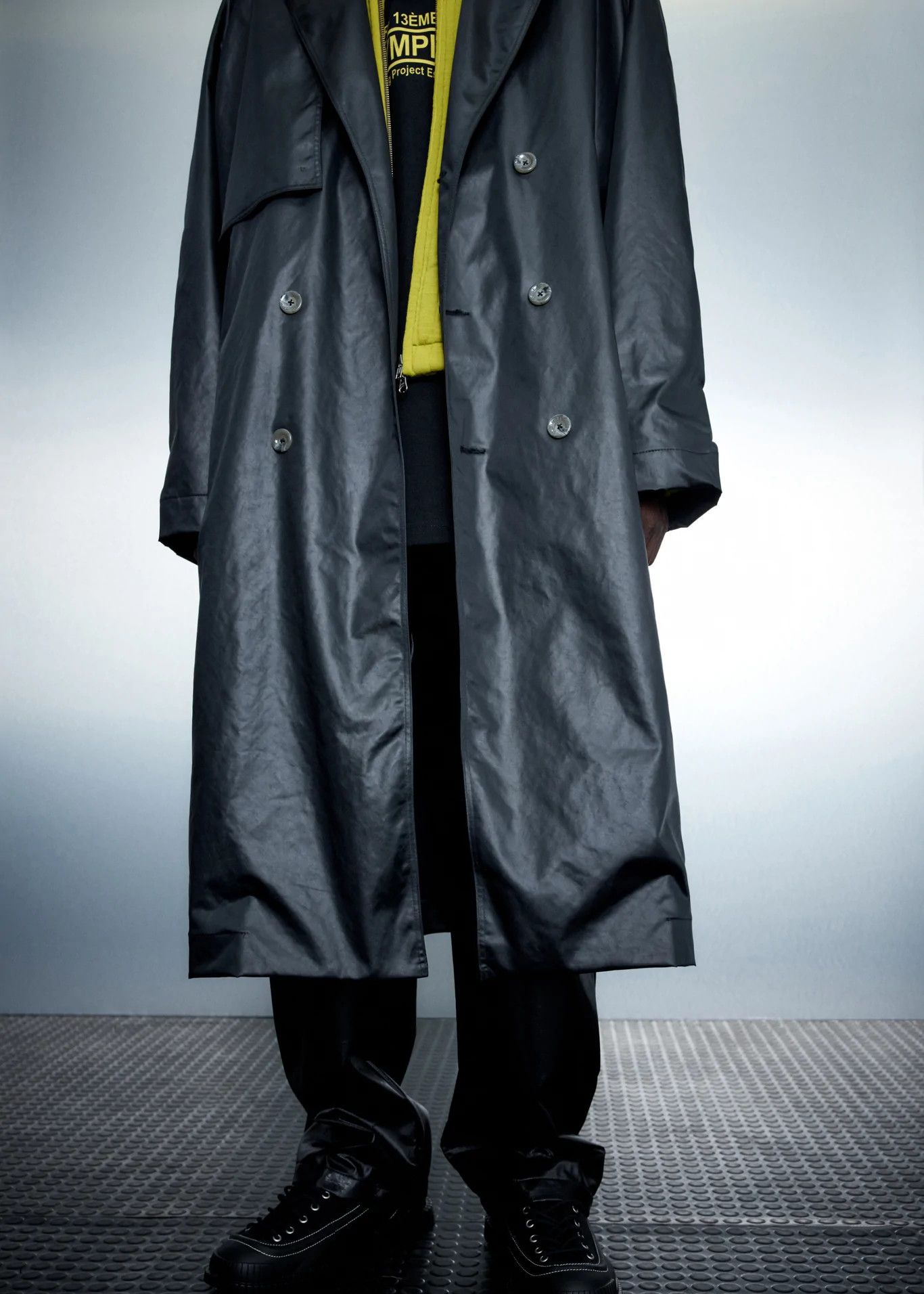 Song For The Mute Long Trench Coat Heavy Nylon Size US S / EU 44-46 / 1 - 3 Thumbnail