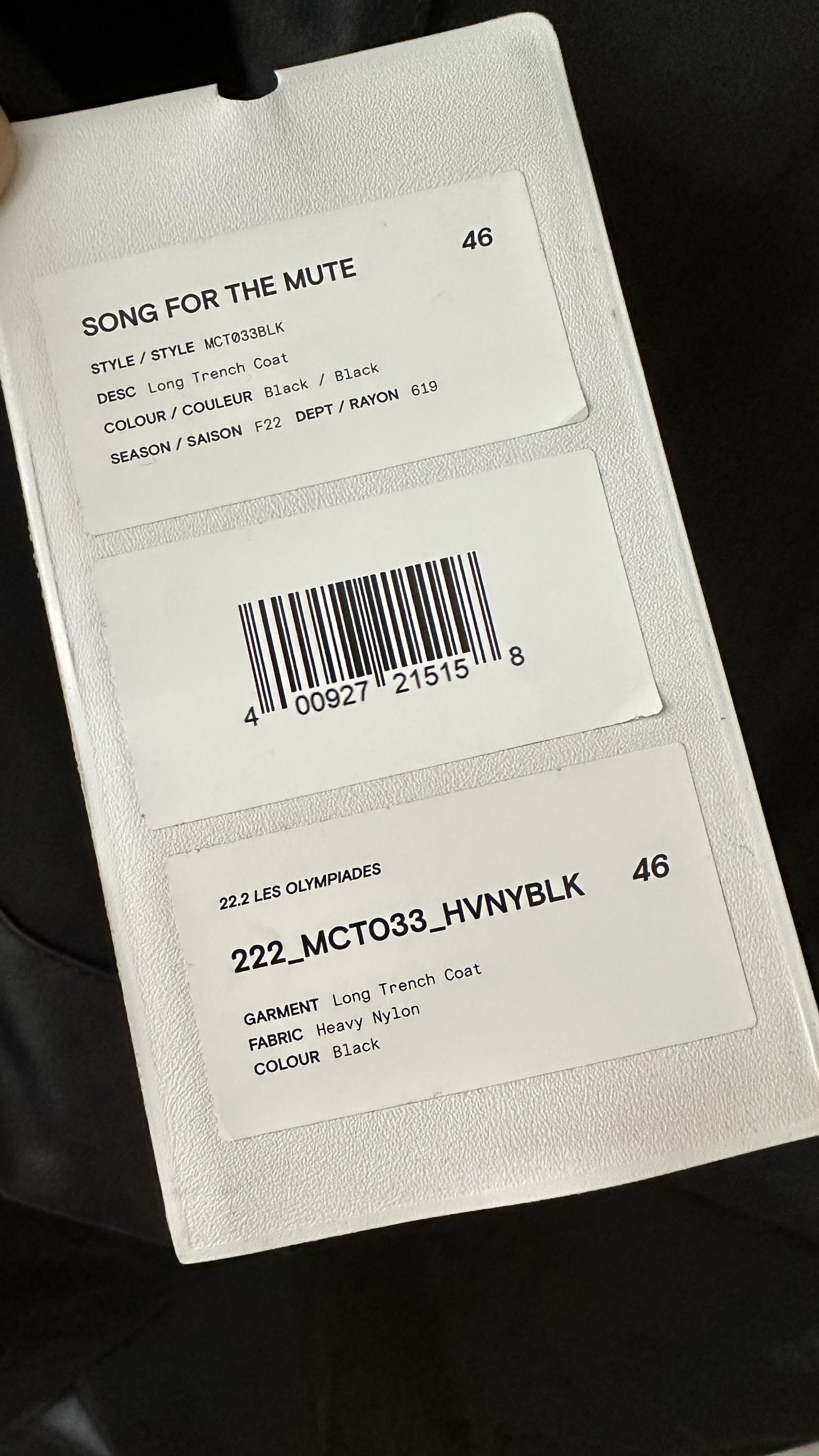 Song For The Mute Long Trench Coat Heavy Nylon Size US S / EU 44-46 / 1 - 10 Thumbnail
