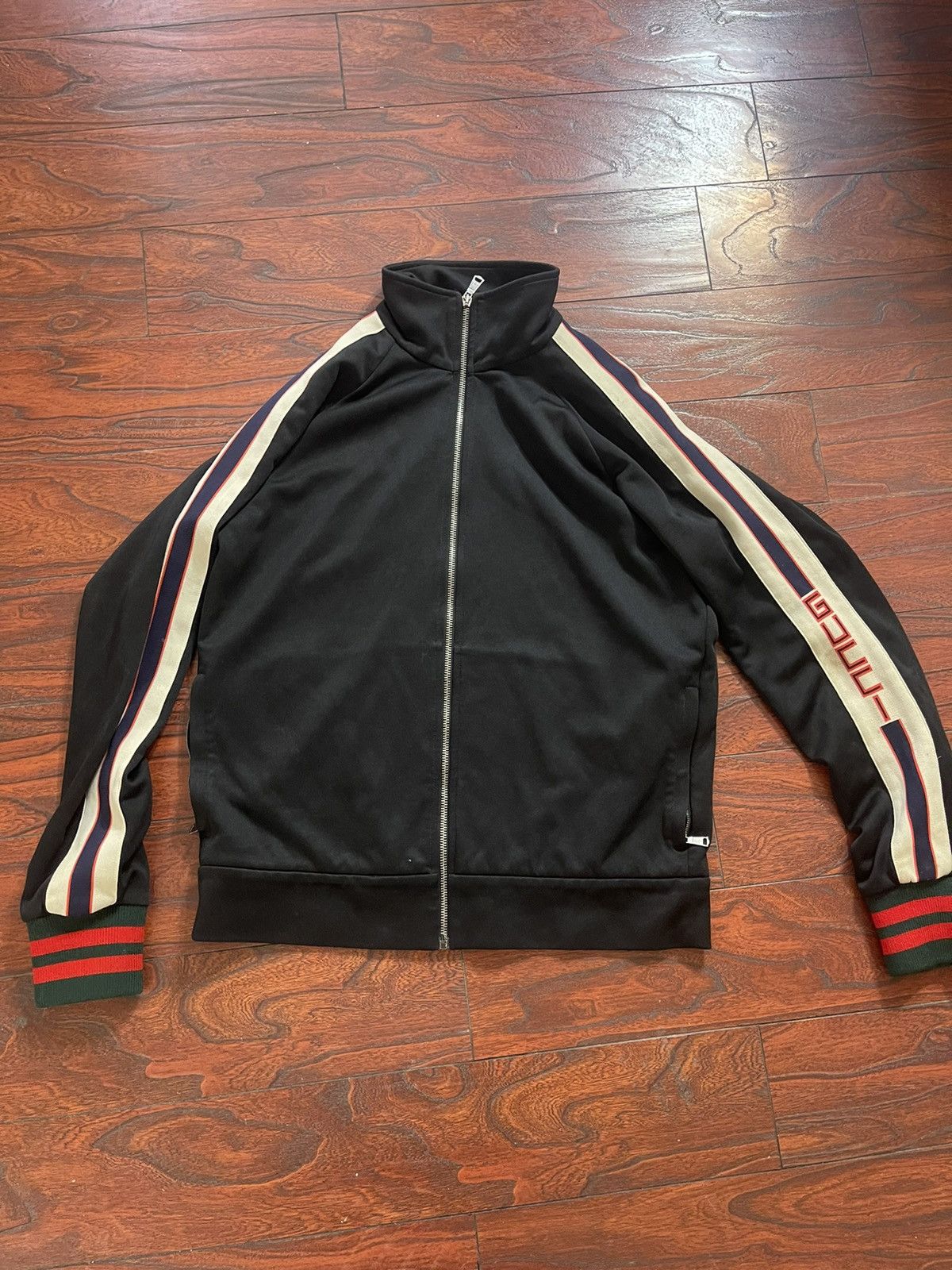 image of Gucci Logo Jacket in Black, Men's (Size Small)