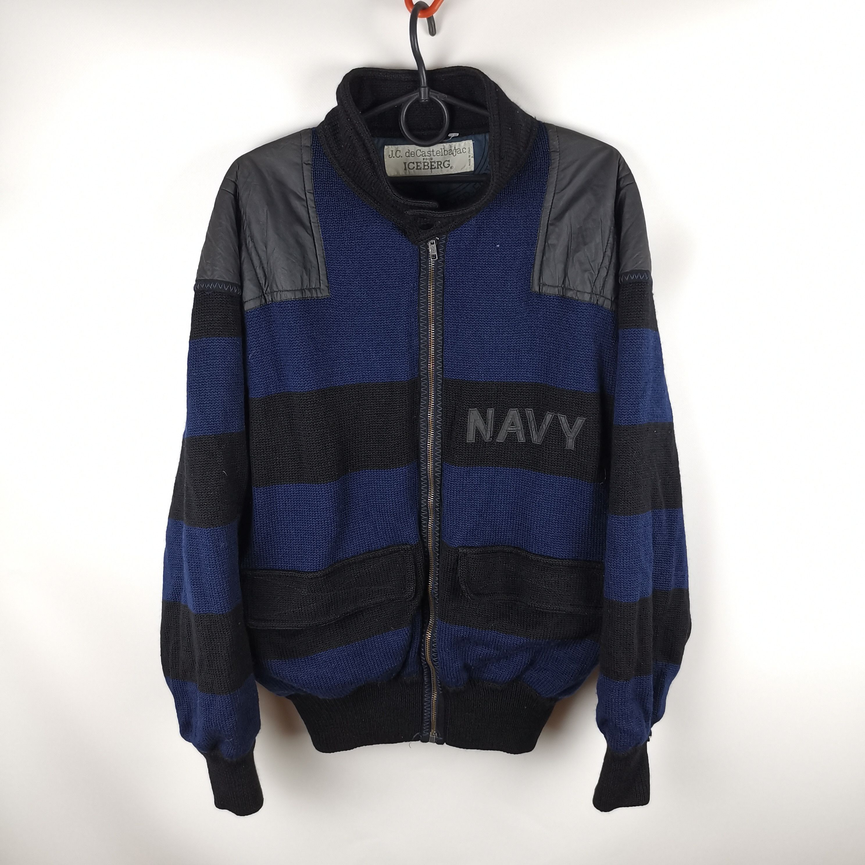 Iceberg J.C. de Castelbajac x Iceberg navy knitwear zip jacket Size US XL / EU 56 / 4 - 1 Thumbnail