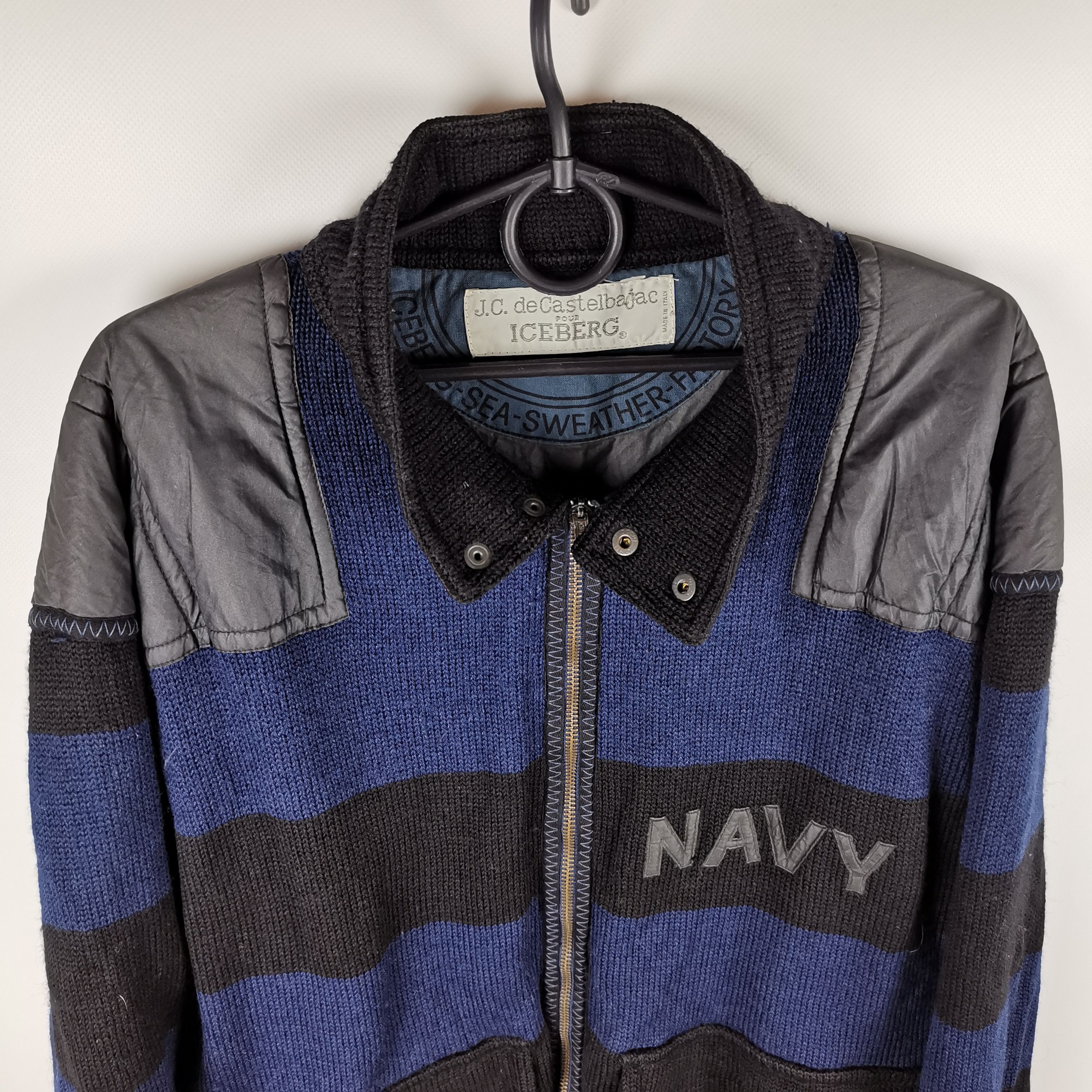 Iceberg J.C. de Castelbajac x Iceberg navy knitwear zip jacket Size US XL / EU 56 / 4 - 7 Thumbnail