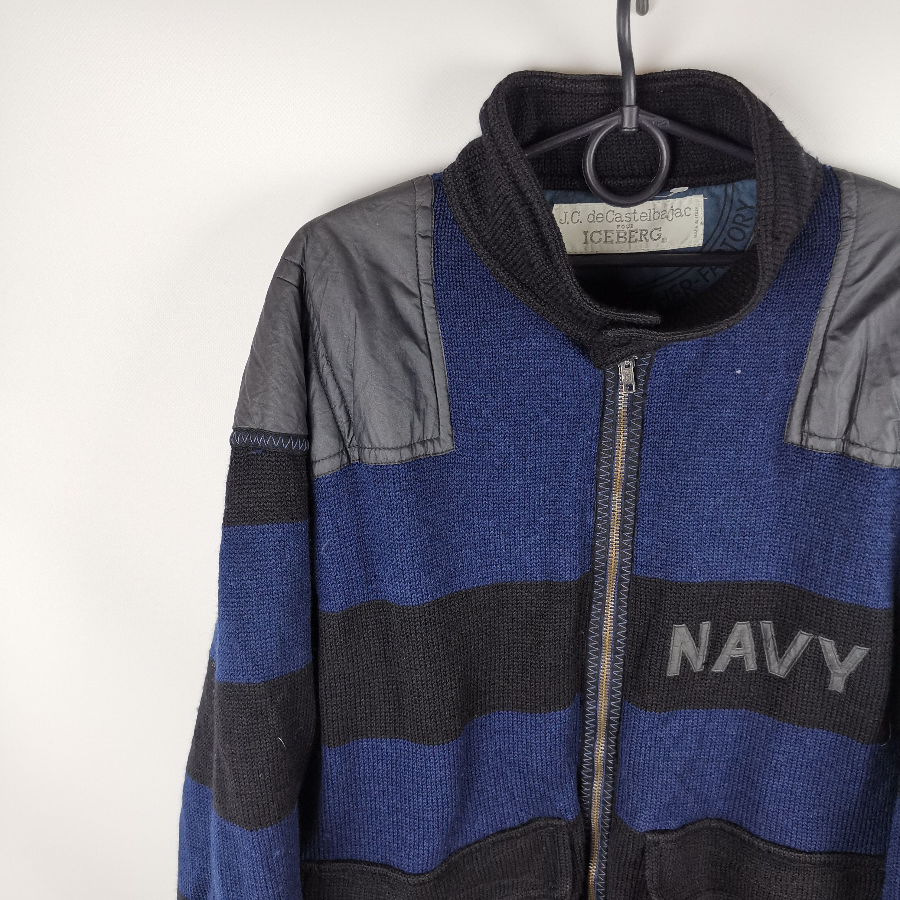 Iceberg J.C. de Castelbajac x Iceberg navy knitwear zip jacket Size US XL / EU 56 / 4 - 4 Thumbnail