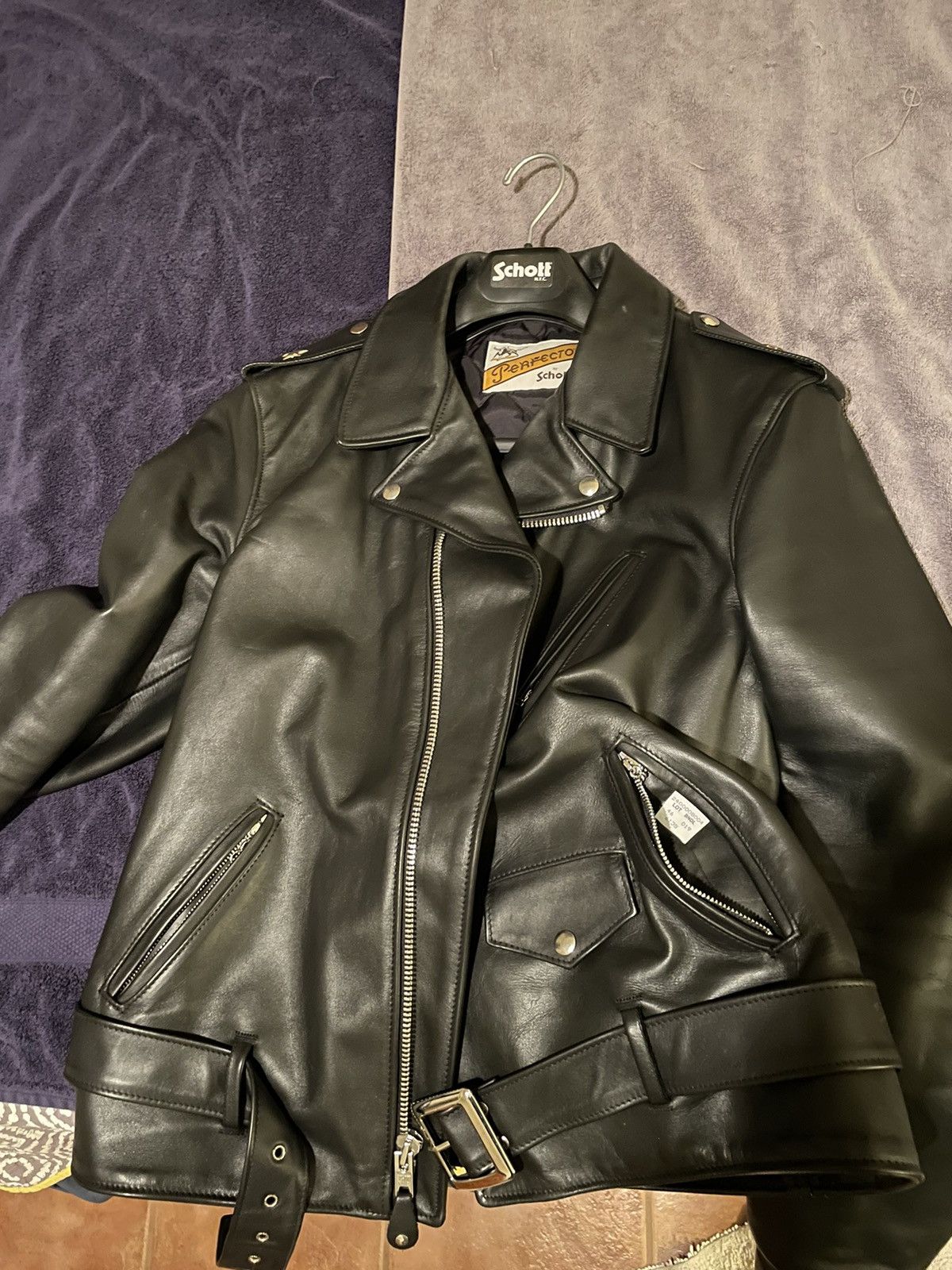 Veste Moto Cuir Perfecto Schott One Star 618HH - Taille S, Occasion Très Bon état