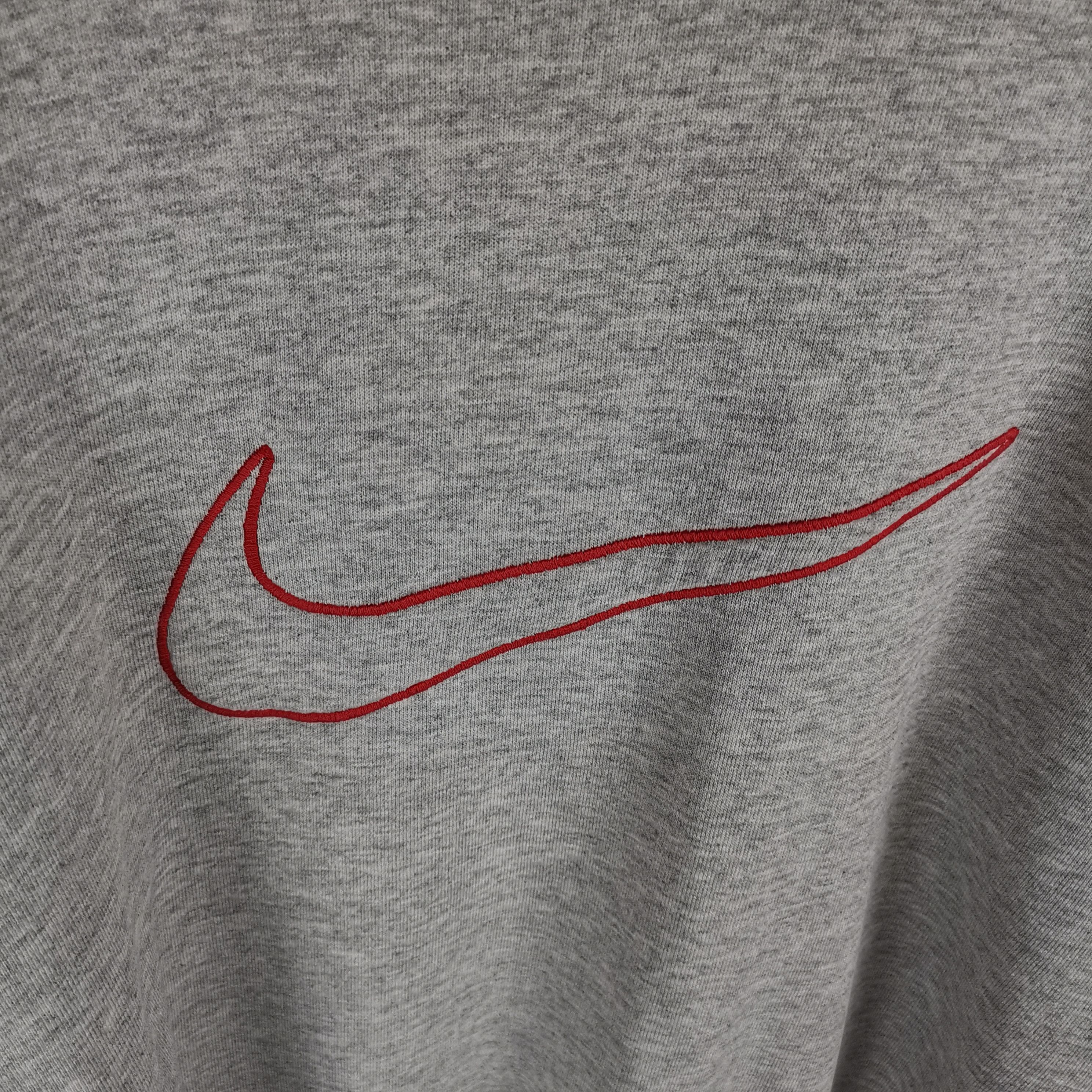 Nike Vintage 90s Nike Big swoosh gray sweatshirt Size US L / EU 52-54 / 3 - 2 Thumbnail