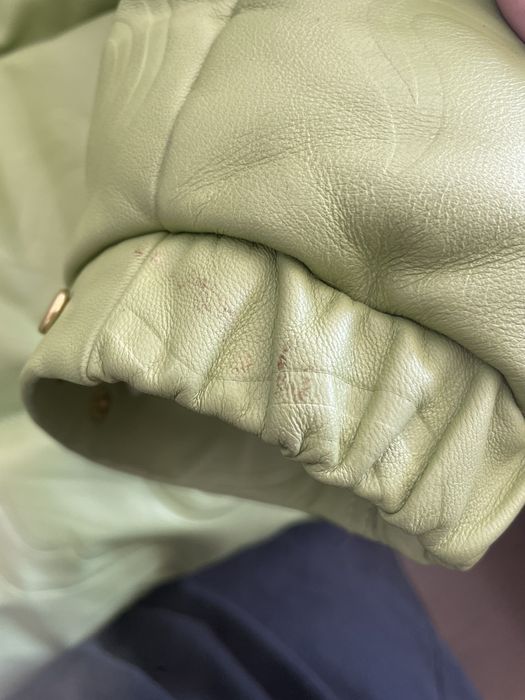 Golf Wang Golf Wang leather puffer jacket flames green XL | Grailed