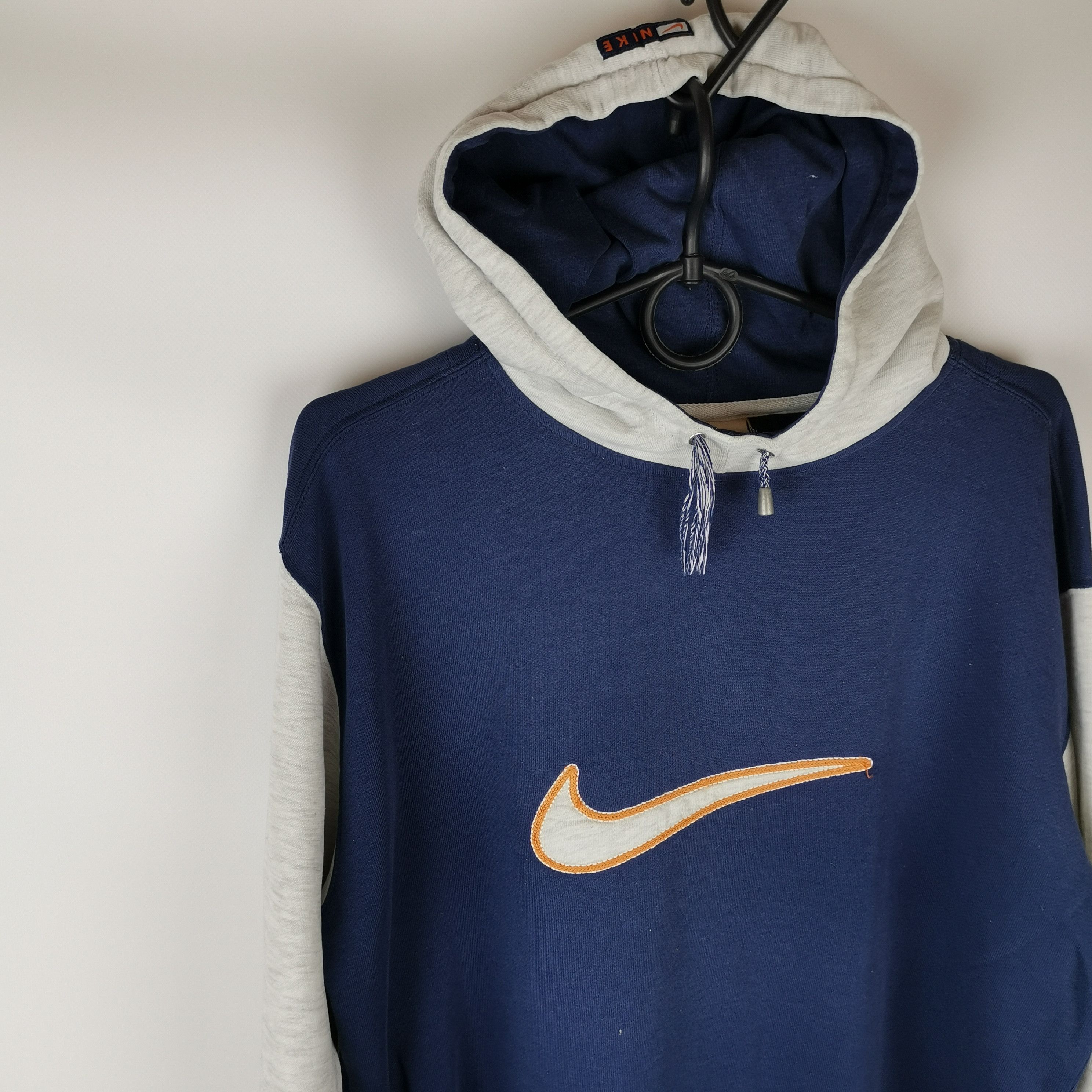 Nike Nike vintage 90s big logo swoosh hoodie Size US S / EU 44-46 / 1 - 3 Thumbnail