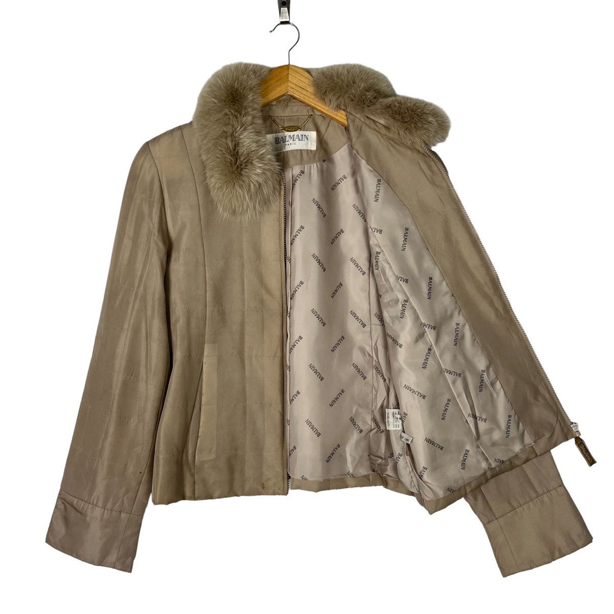 Balmain Silk Furs Zip Up Jacket