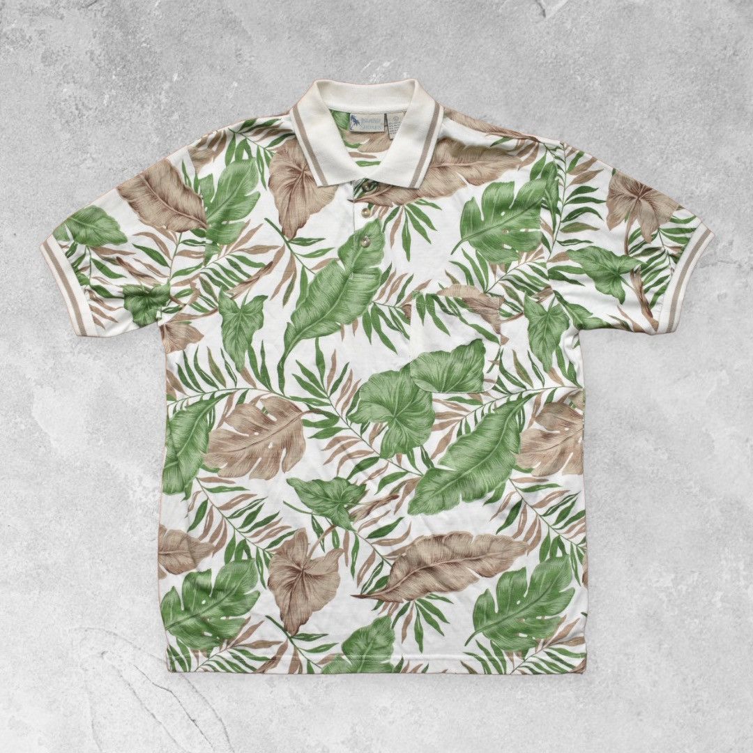 Vintage Vintage Plant Print Polo (L) Size US L / EU 52-54 / 3 - 1 Thumbnail