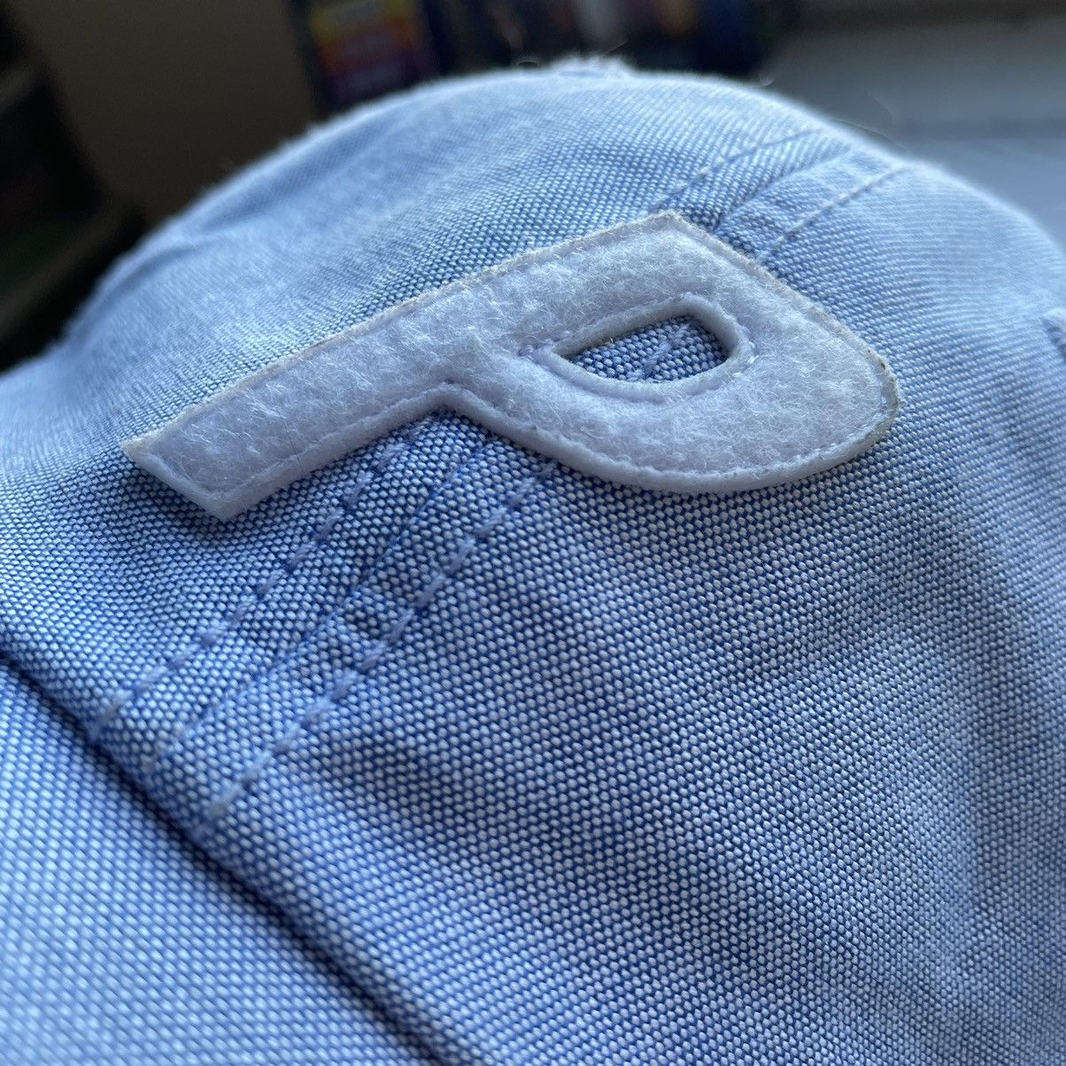 Palace 2017 P 6 panel dad cap pale blue woven cotton oxford hat Size ONE SIZE - 2 Thumbnail