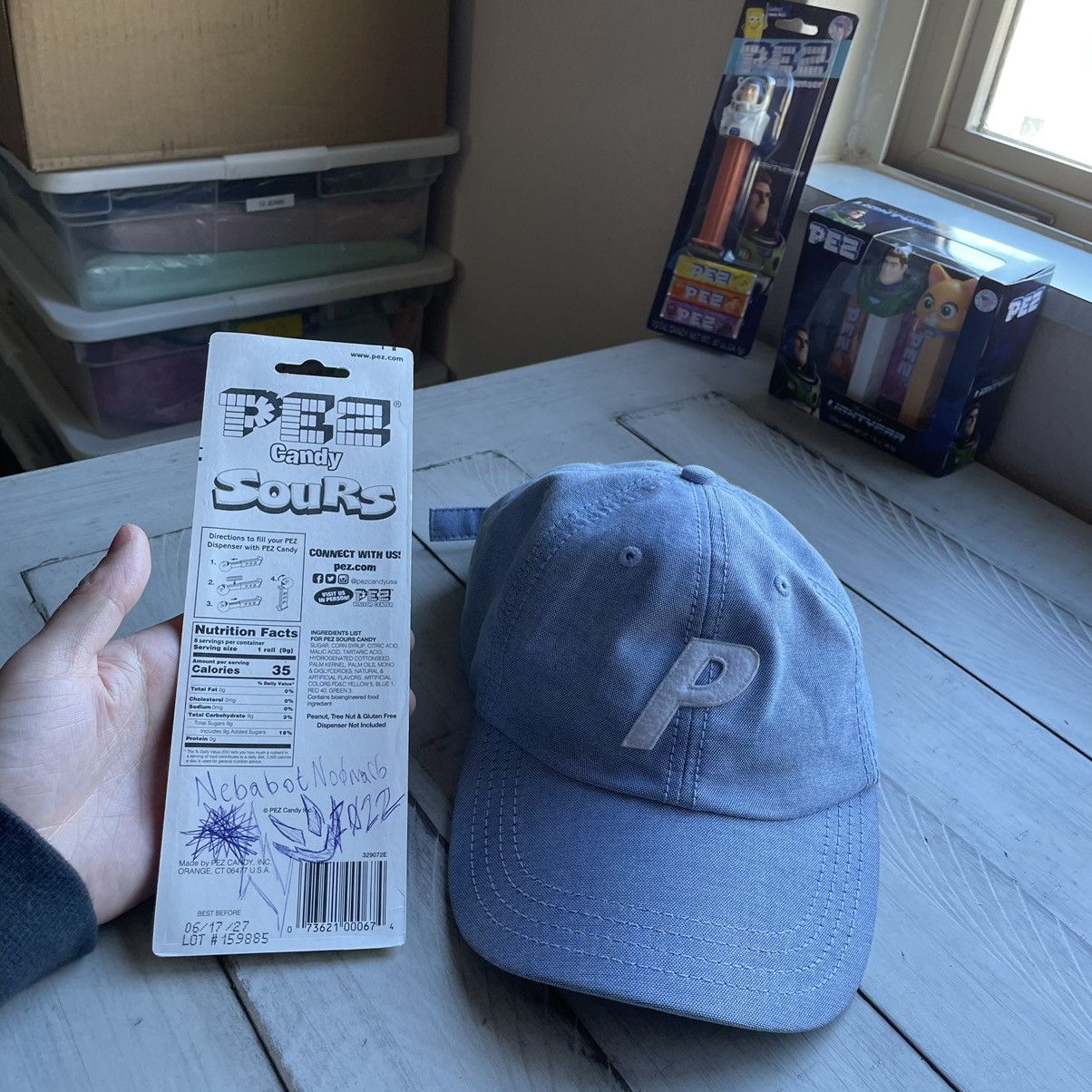 Palace 2017 P 6 panel dad cap pale blue woven cotton oxford hat Size ONE SIZE - 11 Thumbnail