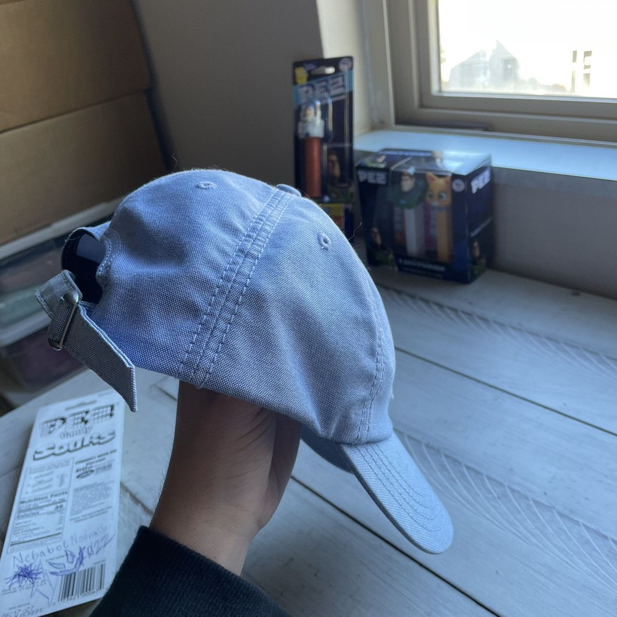 Palace 2017 P 6 panel dad cap pale blue woven cotton oxford hat Size ONE SIZE - 4 Thumbnail