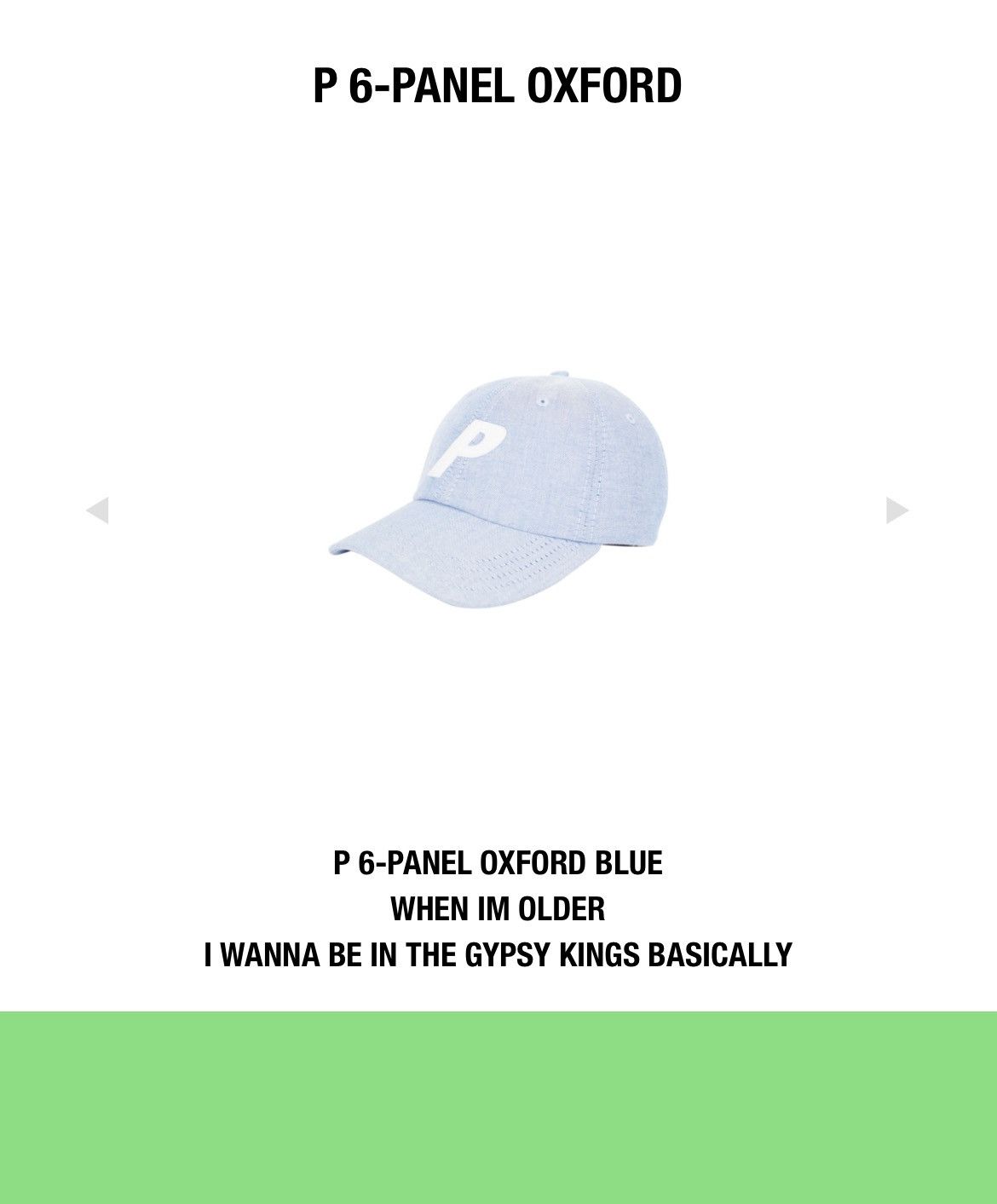 Palace 2017 P 6 panel dad cap pale blue woven cotton oxford hat Size ONE SIZE - 12 Thumbnail