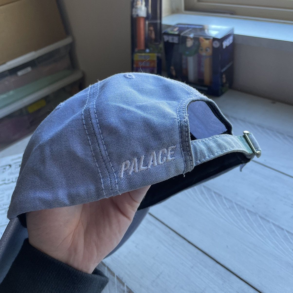 Palace 2017 P 6 panel dad cap pale blue woven cotton oxford hat Size ONE SIZE - 3 Thumbnail