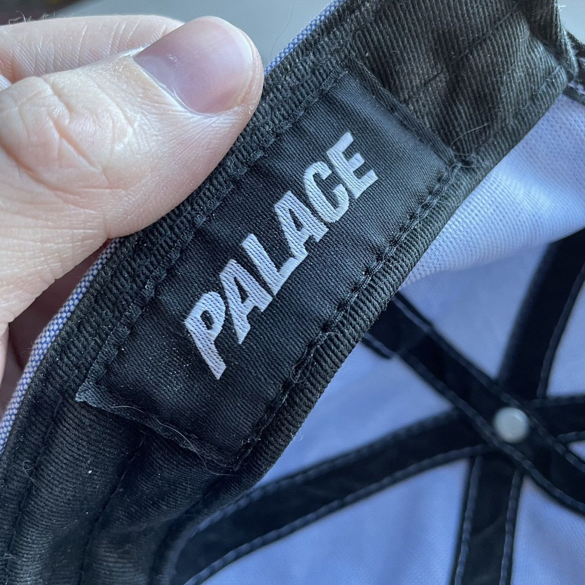 Palace 2017 P 6 panel dad cap pale blue woven cotton oxford hat Size ONE SIZE - 6 Thumbnail