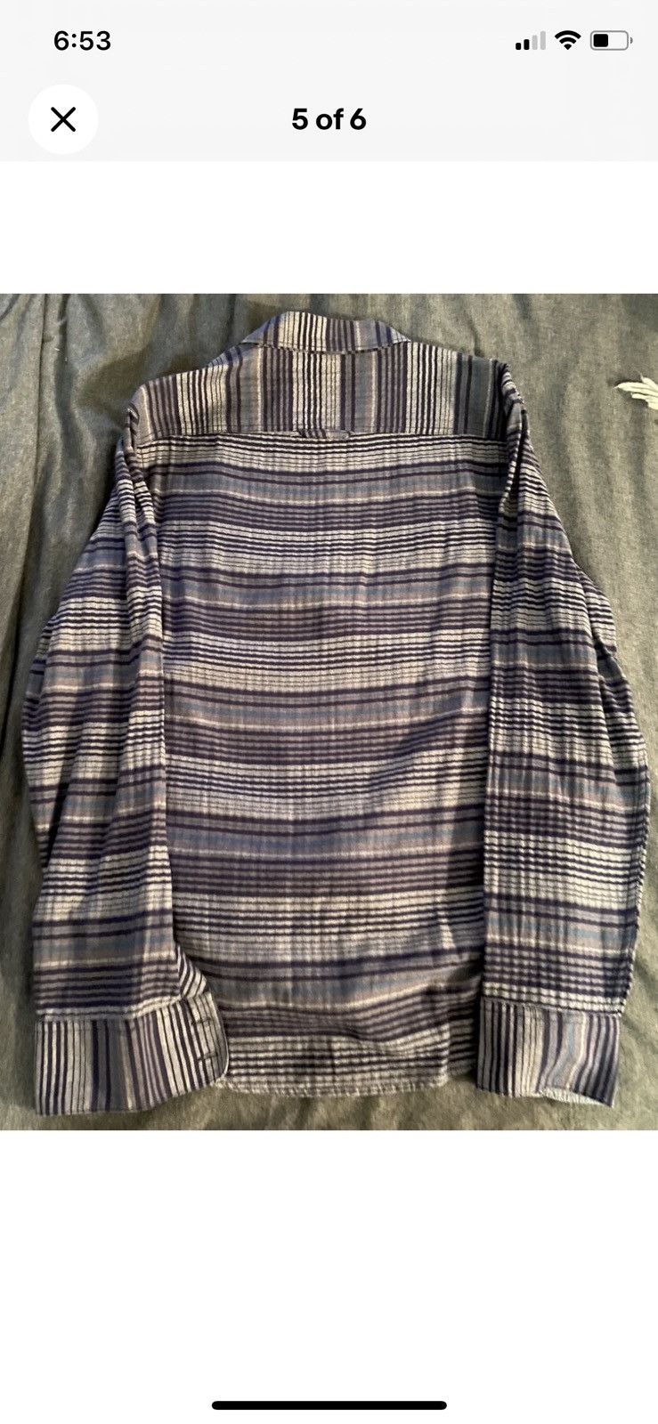 1901 1901 Men's L/S Button Down Shirt M Blue & Violet Striped Size US M / EU 48-50 / 2 - 5 Thumbnail