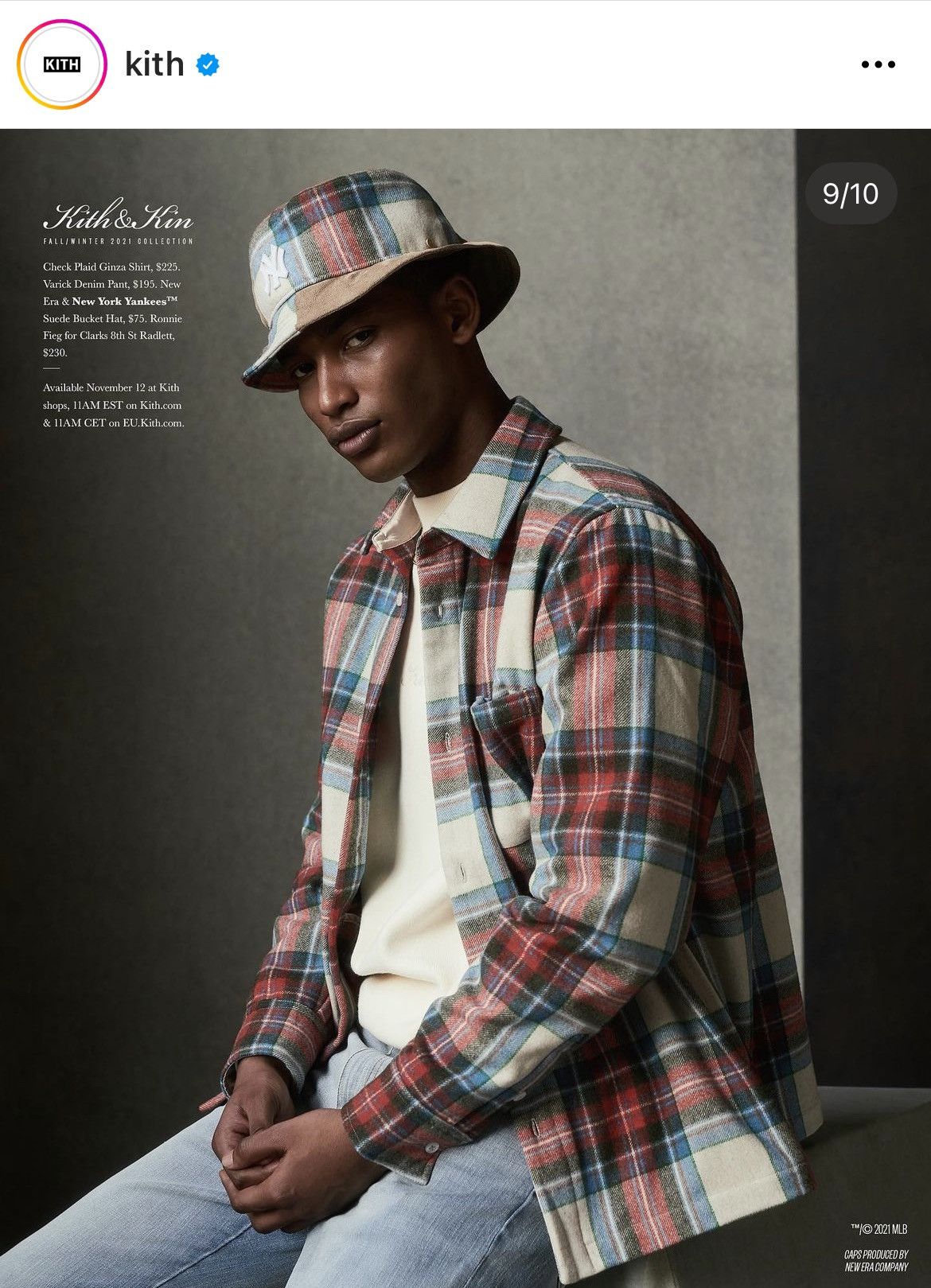 Kith 2021 CHECK PLAiD GiNZA BERGAMOT HEAVYWEiGHT WOOLEN FLANNEL Size US XL / EU 56 / 4 - 21 Thumbnail