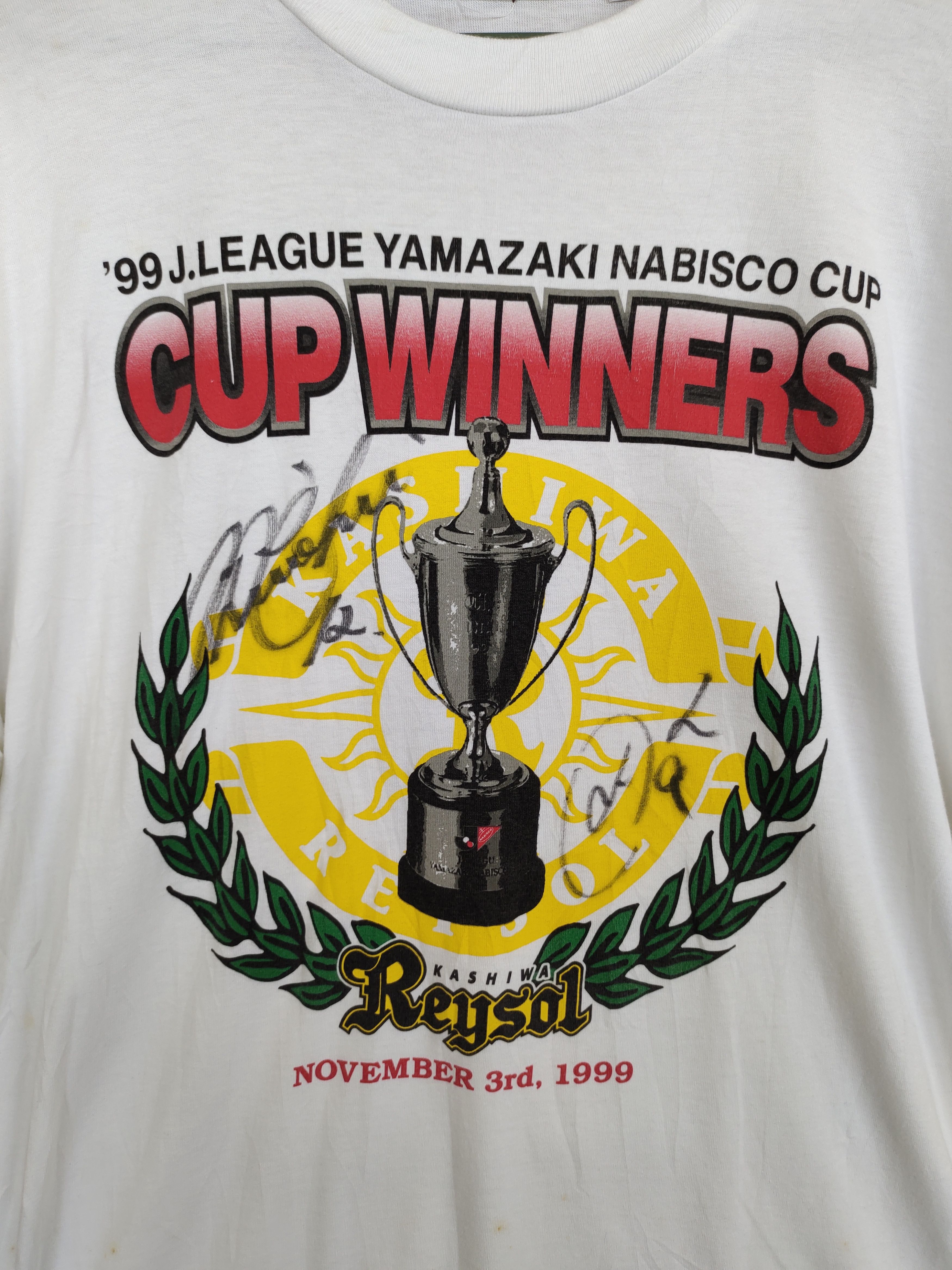 Vintage Vintage 90s J. League Kashiwa Reysol Team T-Shirt Size US L / EU 52-54 / 3 - 4 Thumbnail