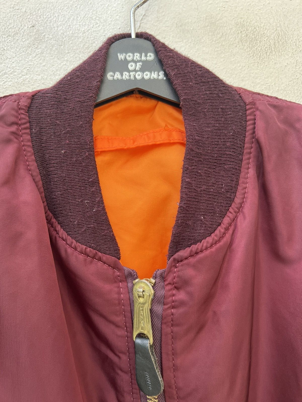 Alpha Industries Vintage 80s Alpha Industries IDEAL Zip Ox Blood MA-1 Bomber Size US L / EU 52-54 / 3 - 4 Thumbnail