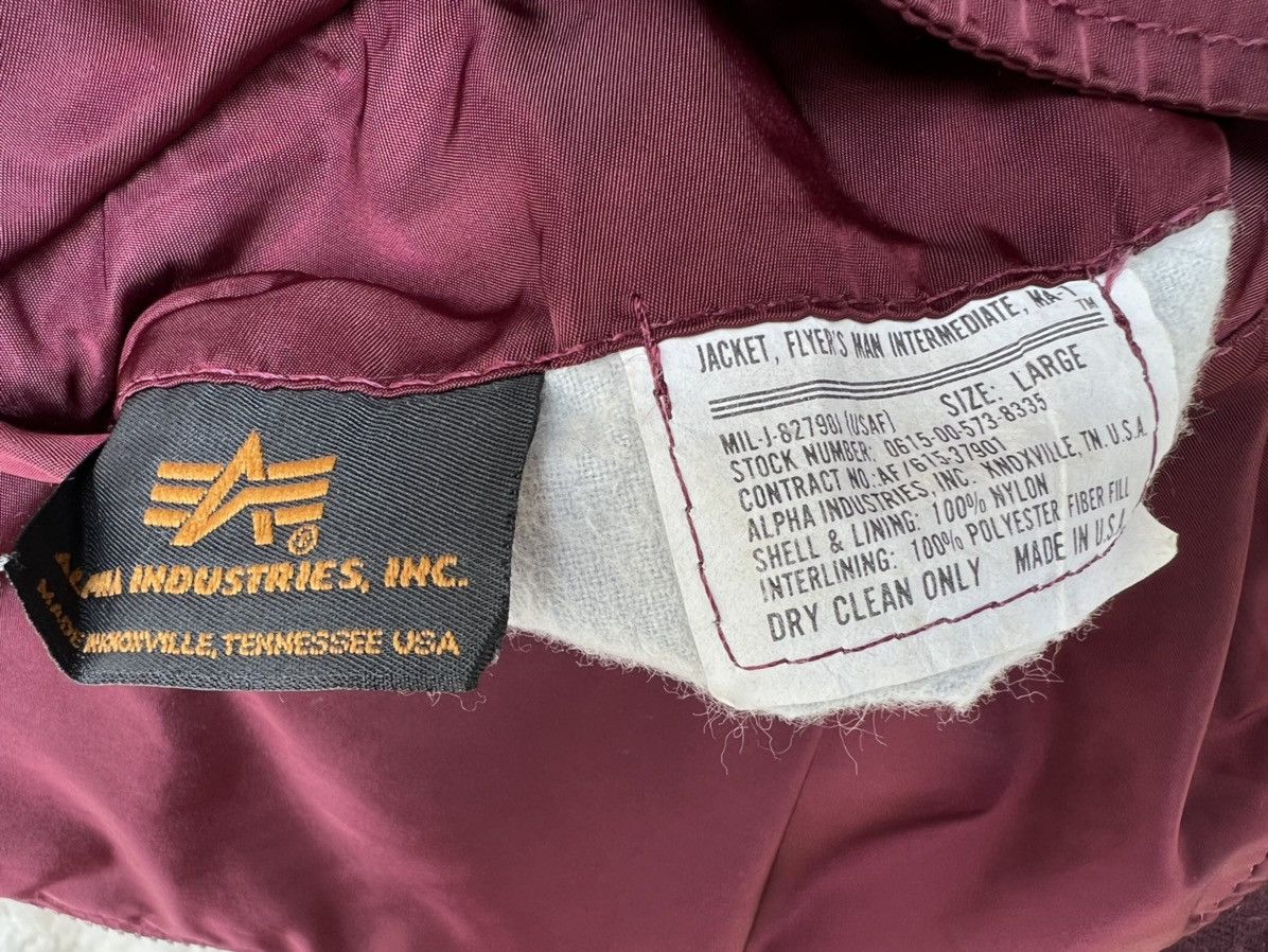 Alpha Industries Vintage 80s Alpha Industries IDEAL Zip Ox Blood MA-1 Bomber Size US L / EU 52-54 / 3 - 11 Thumbnail
