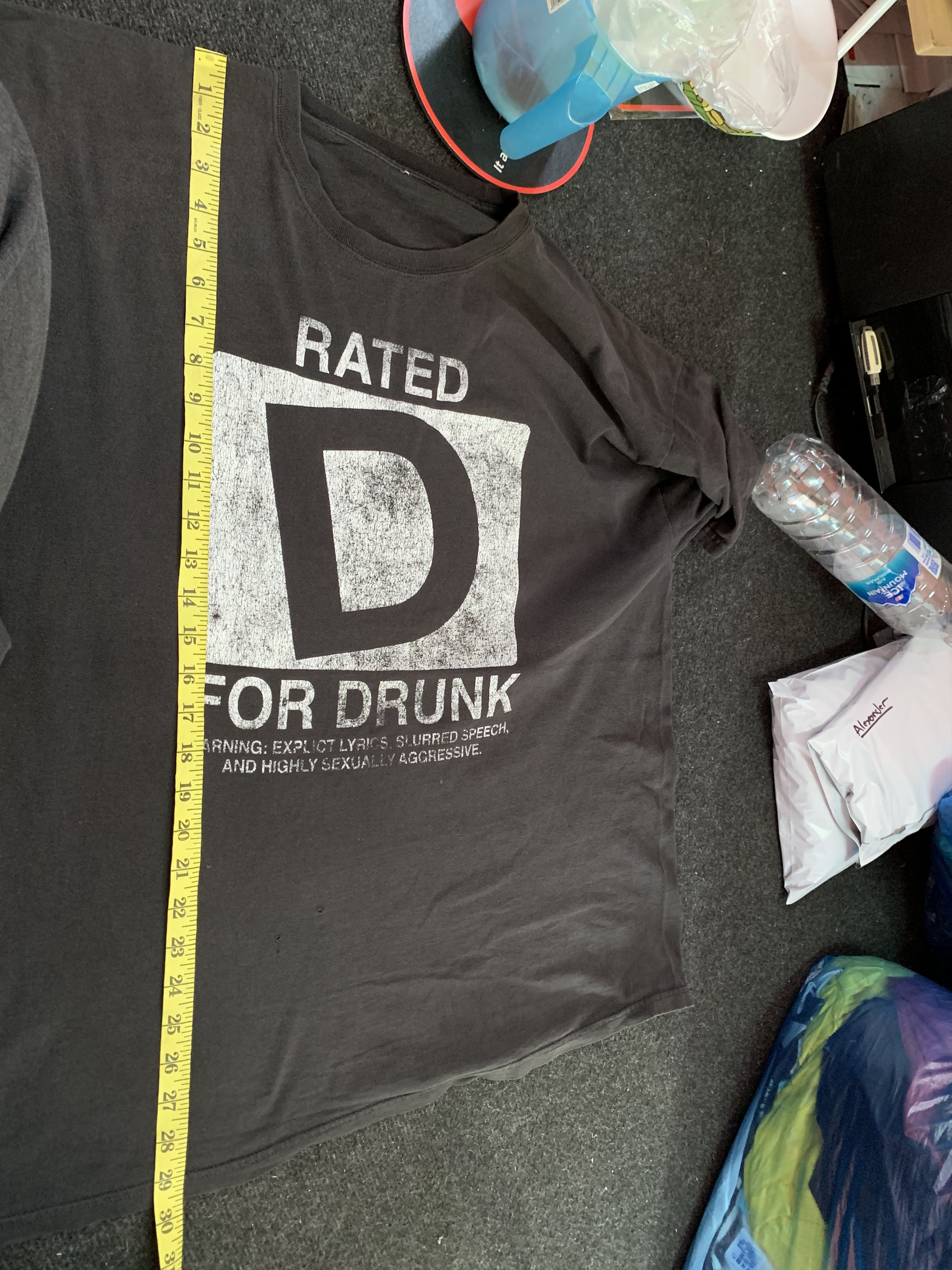 Japanese Brand 🔥Vintage Rated D Drunk Statement Quote Tee Size US XXL / EU 58 / 5 - 7 Thumbnail