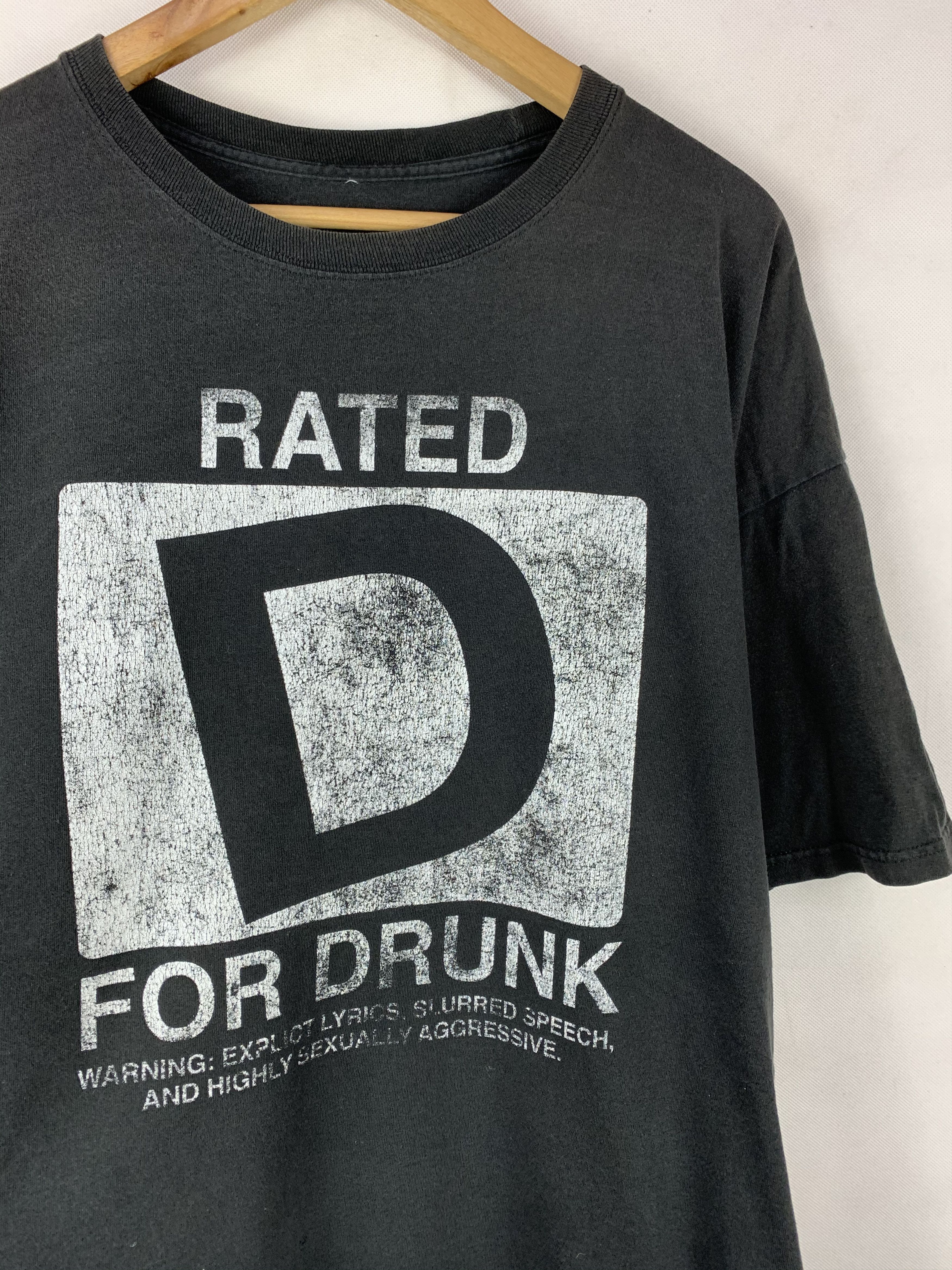 Japanese Brand 🔥Vintage Rated D Drunk Statement Quote Tee Size US XXL / EU 58 / 5 - 2 Thumbnail