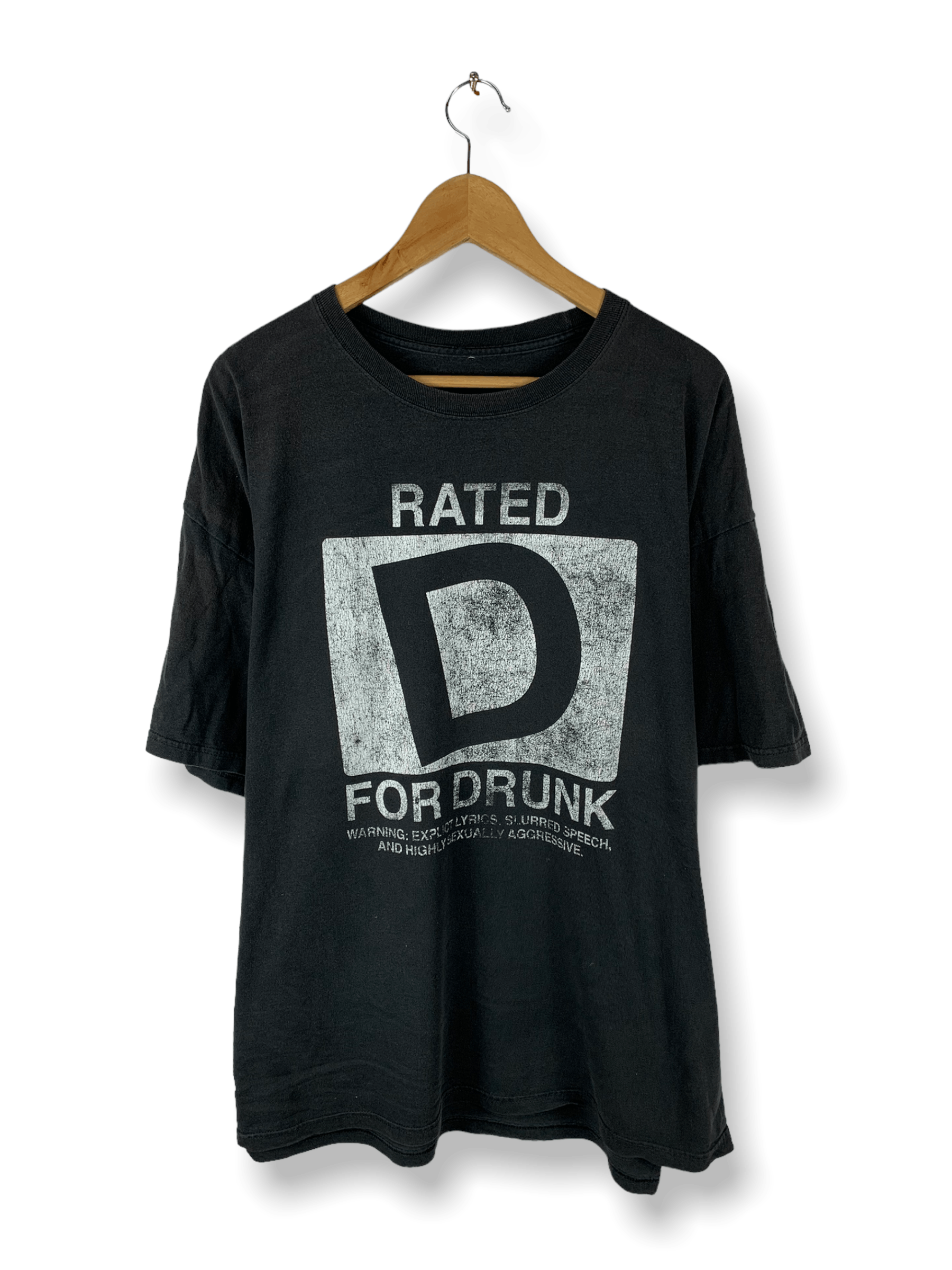 Japanese Brand 🔥Vintage Rated D Drunk Statement Quote Tee Size US XXL / EU 58 / 5 - 1 Thumbnail