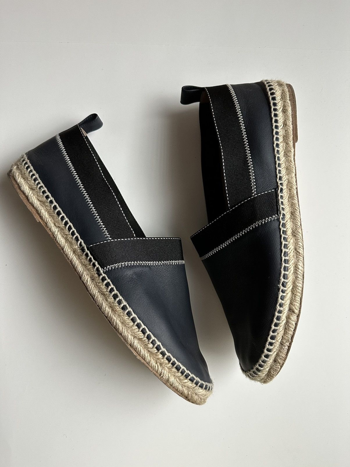 HERMES Mens Black Espadrilles. Hermès Eusebio Clou de Selle Leather Espadrilles - Black  main image 3