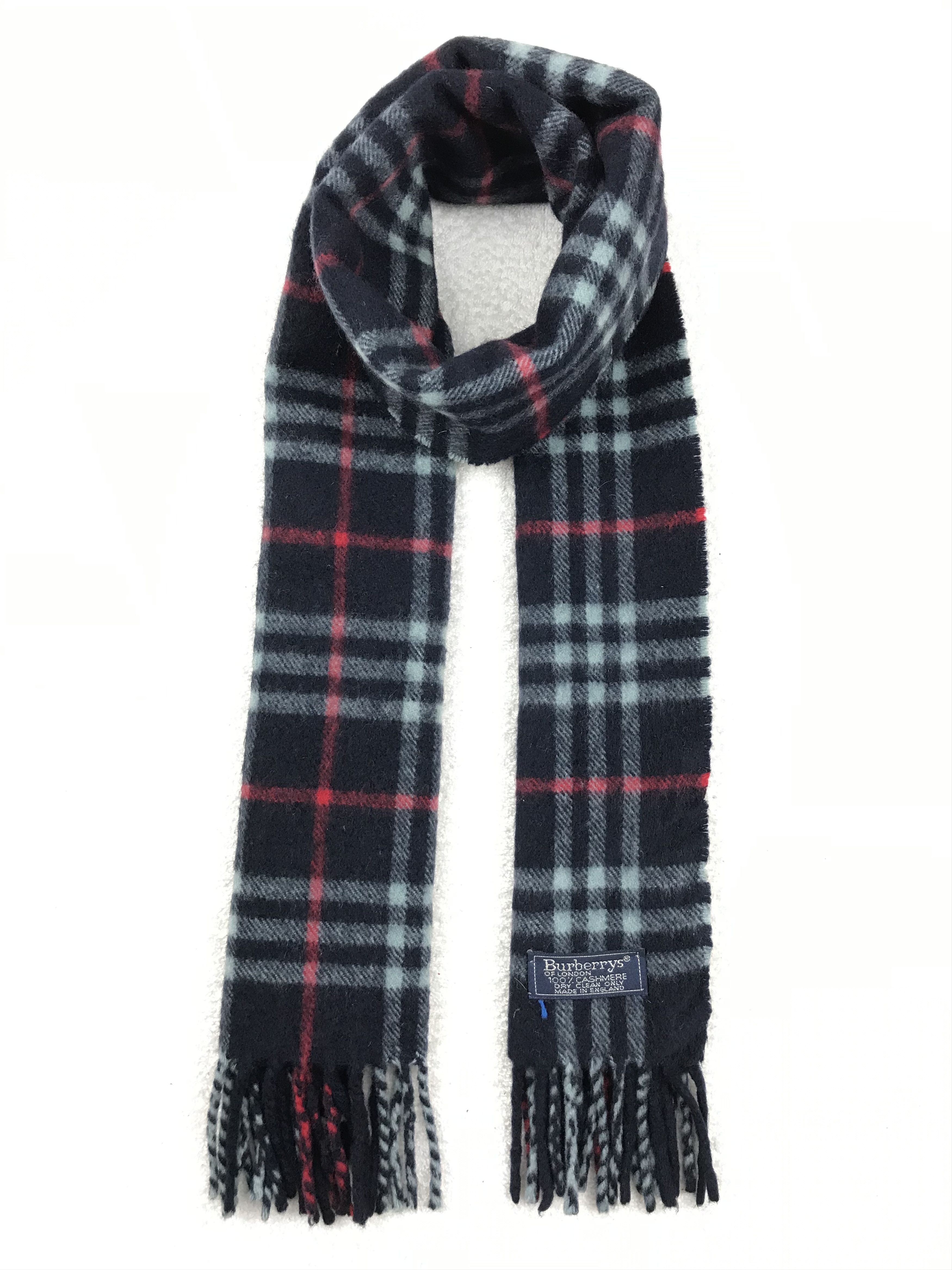 B1333 Vintage Burberry Scarf Muffler Pure Wool Cashmere