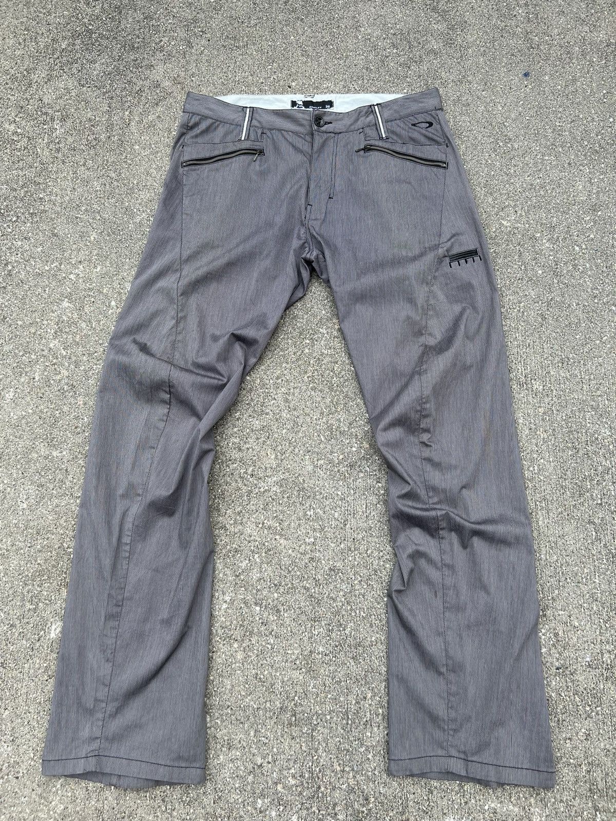 Oakley Oakley Multi Pocket Grey Stripe Twisted Knee Tactical Pant Size US 35 - 1 Thumbnail