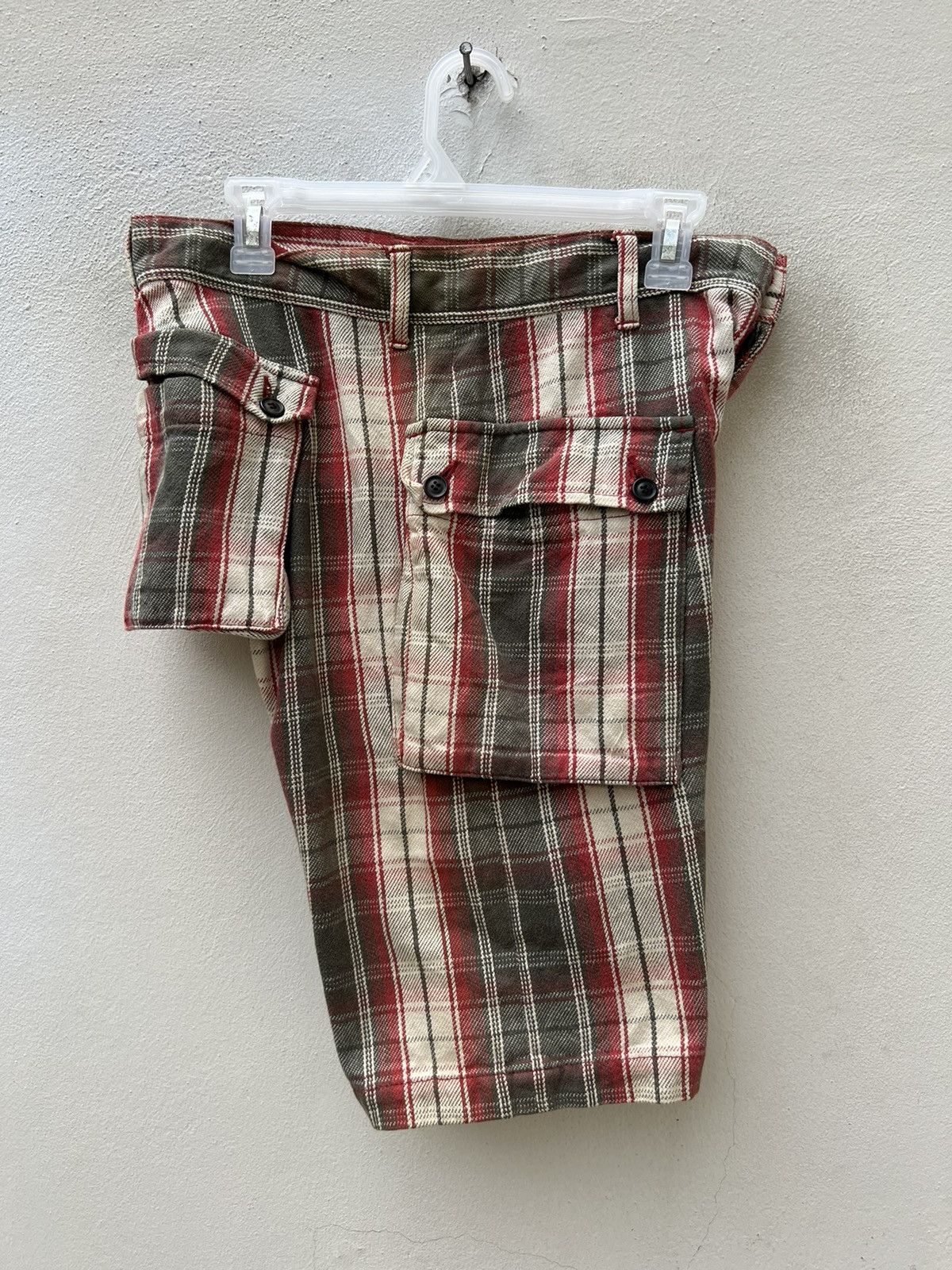 Japanese Brand Shareef Japan Tartan Plaid Cargo Short Pant Size US 30 / EU 46 - 16 Thumbnail