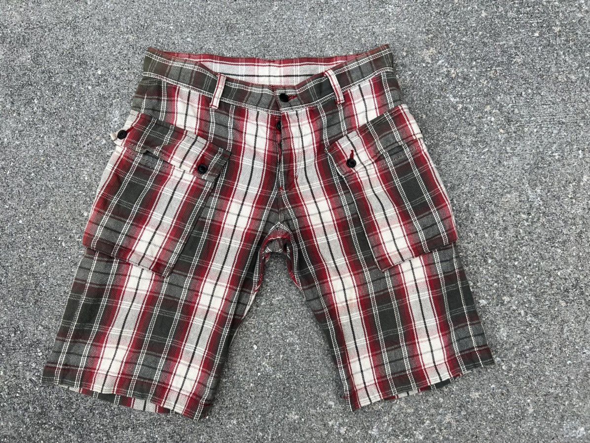 Japanese Brand Shareef Japan Tartan Plaid Cargo Short Pant Size US 30 / EU 46 - 1 Thumbnail