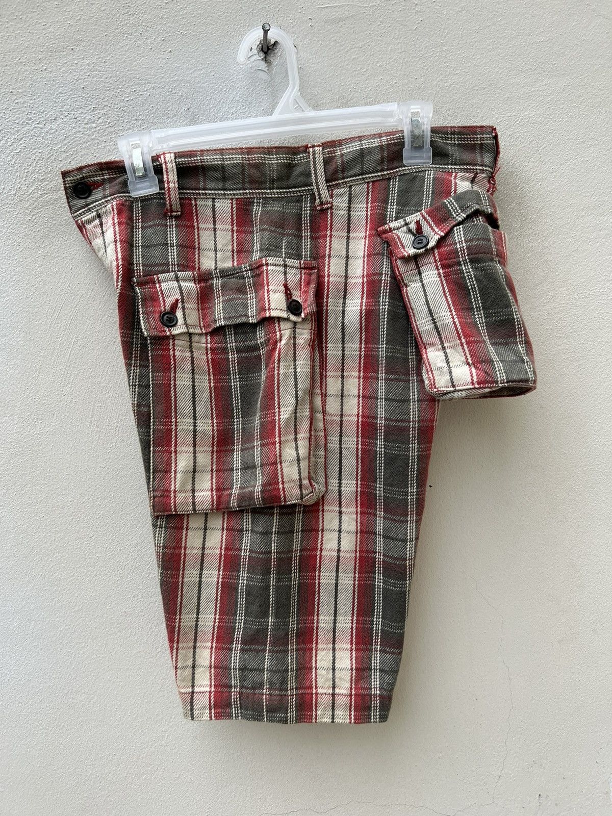 Japanese Brand Shareef Japan Tartan Plaid Cargo Short Pant Size US 30 / EU 46 - 14 Thumbnail