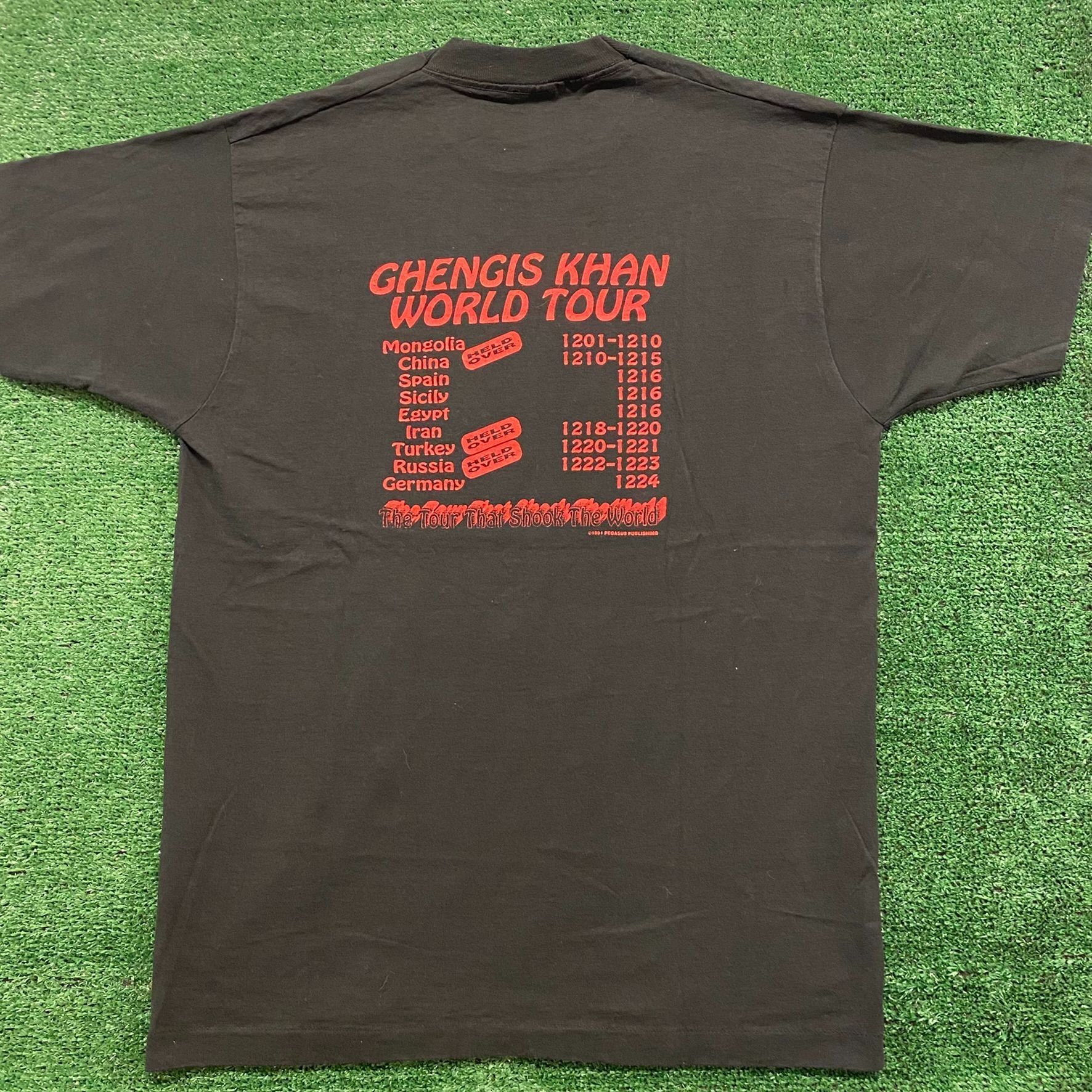 Fruit Of The Loom Genghis Khan Vintage 90s Grunge Band T-Shirt Size US XL / EU 56 / 4 - 4 Thumbnail
