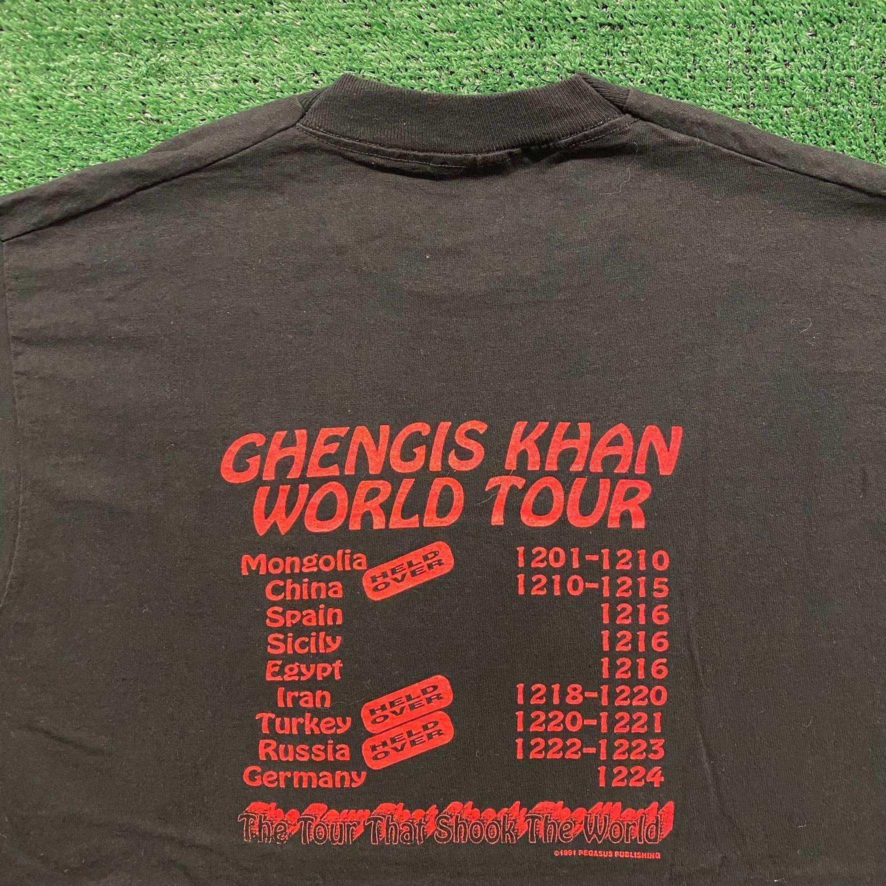Fruit Of The Loom Genghis Khan Vintage 90s Grunge Band T-Shirt Size US XL / EU 56 / 4 - 5 Thumbnail