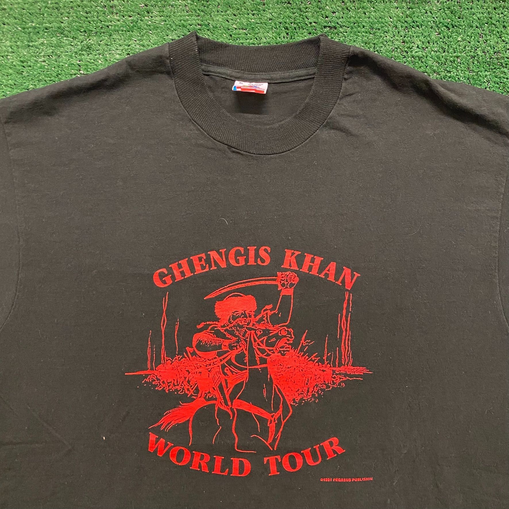 Fruit Of The Loom Genghis Khan Vintage 90s Grunge Band T-Shirt Size US XL / EU 56 / 4 - 2 Thumbnail
