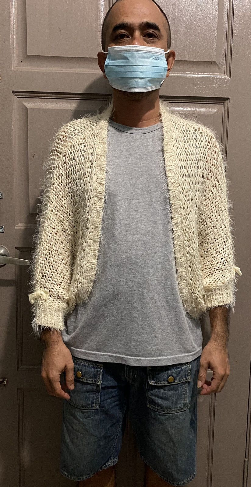 Japanese Brand Nice Design Open Front Fuzzy Furry Sweater Cardigan Size S / US 4 / IT 40 - 1 Thumbnail