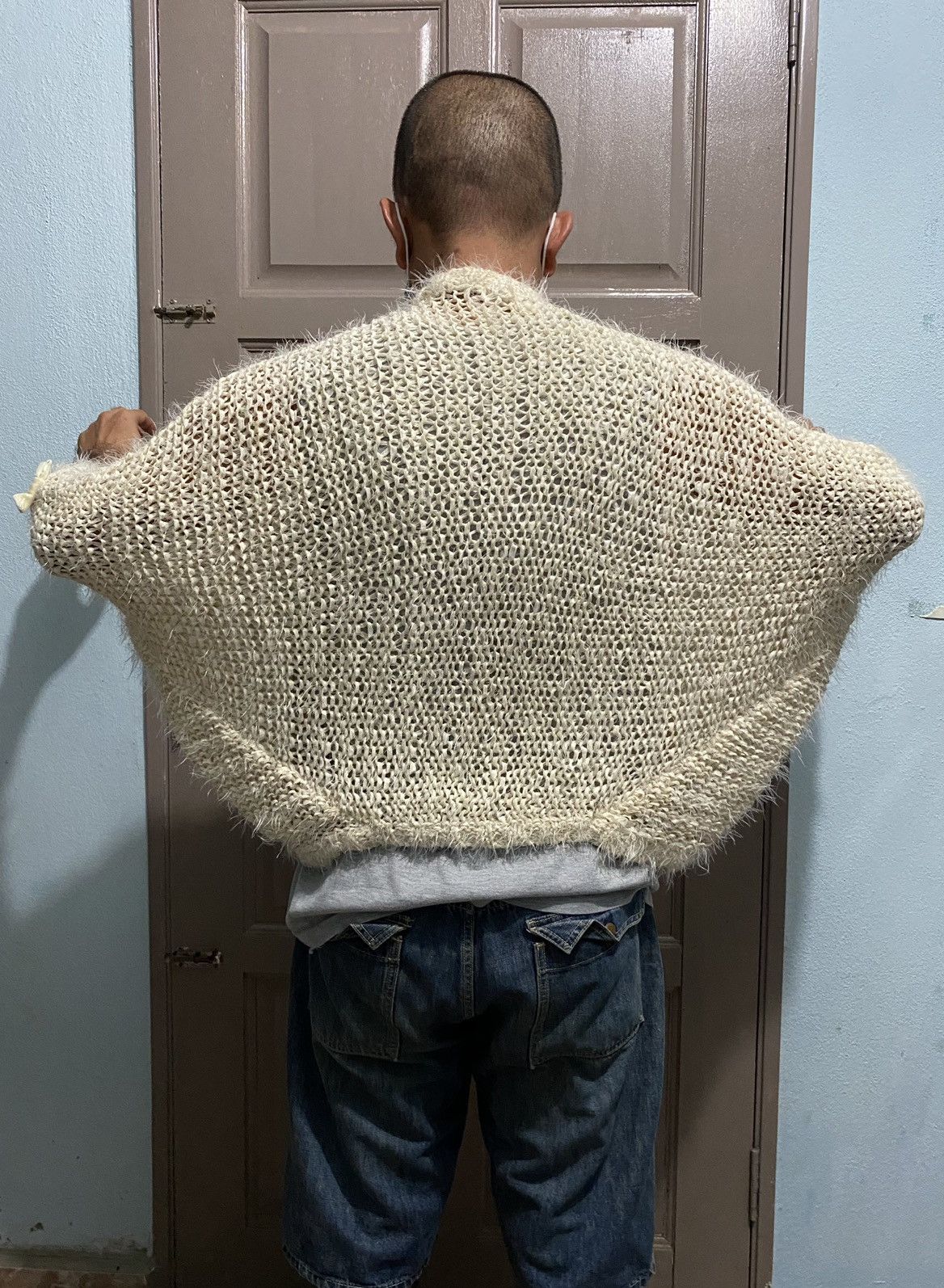 Japanese Brand Nice Design Open Front Fuzzy Furry Sweater Cardigan Size S / US 4 / IT 40 - 5 Thumbnail