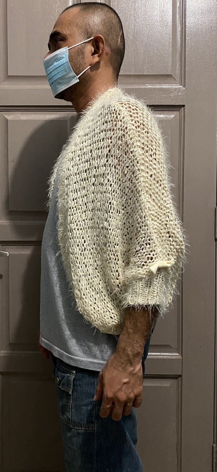 Japanese Brand Nice Design Open Front Fuzzy Furry Sweater Cardigan Size S / US 4 / IT 40 - 3 Thumbnail