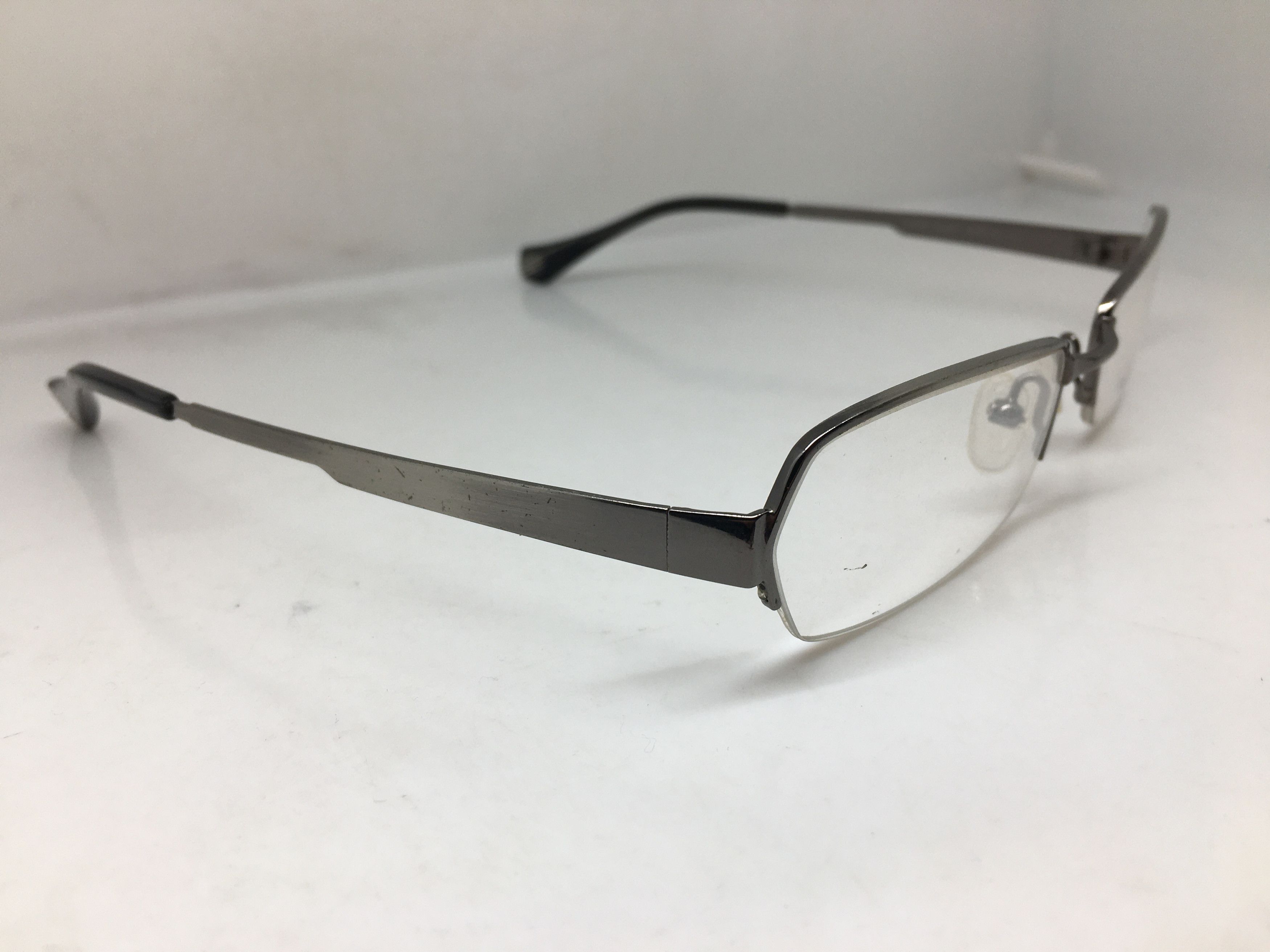 Playboy USA Techno PL-1 Silver Half Rim Eyeglasses Frame