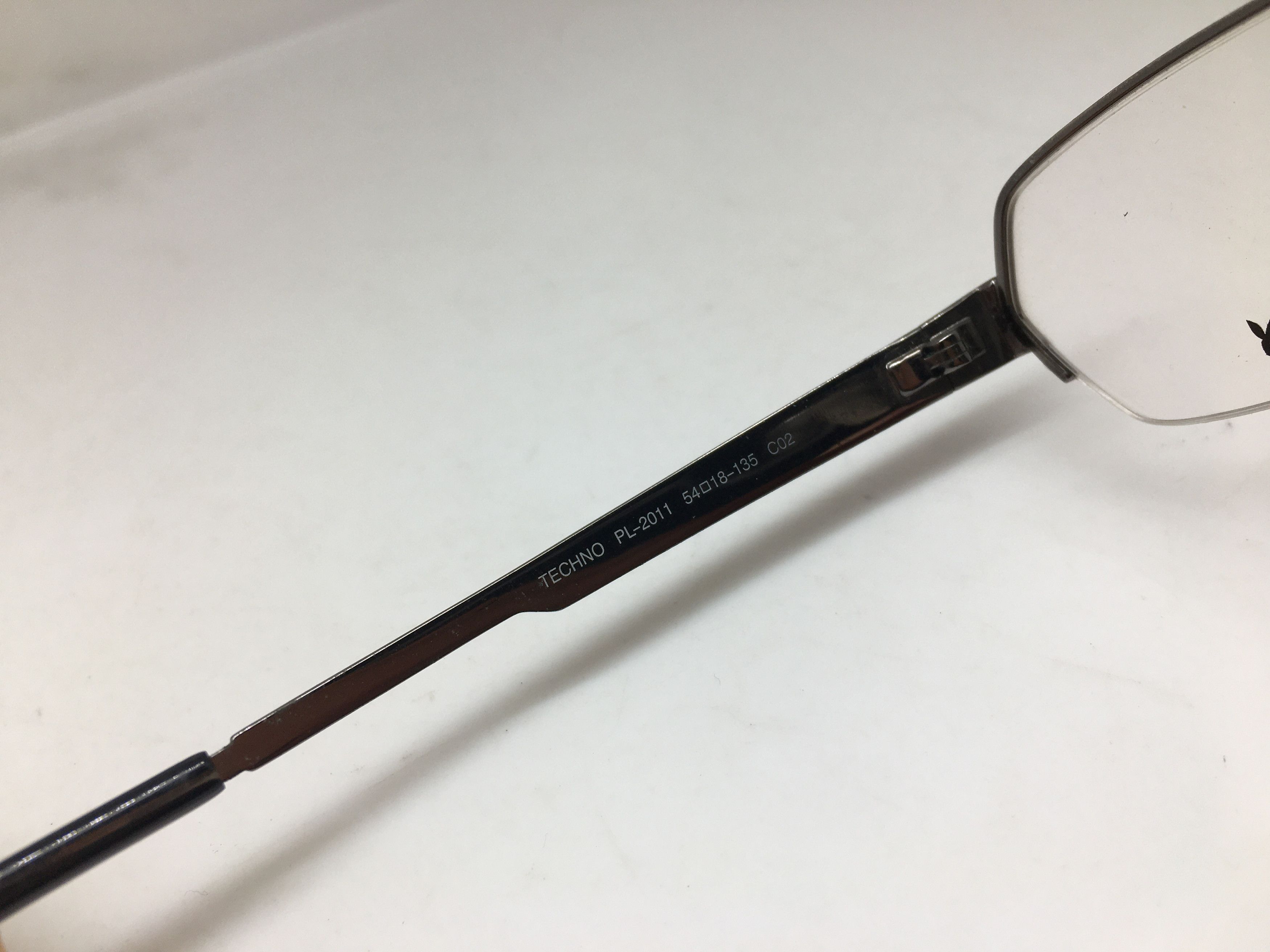 Playboy USA Techno PL-1 Silver Half Rim Eyeglasses Frame