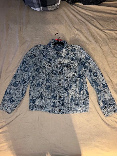 Supreme Supreme 100 Dollar Bill Denim Trucker Jacket | Grailed